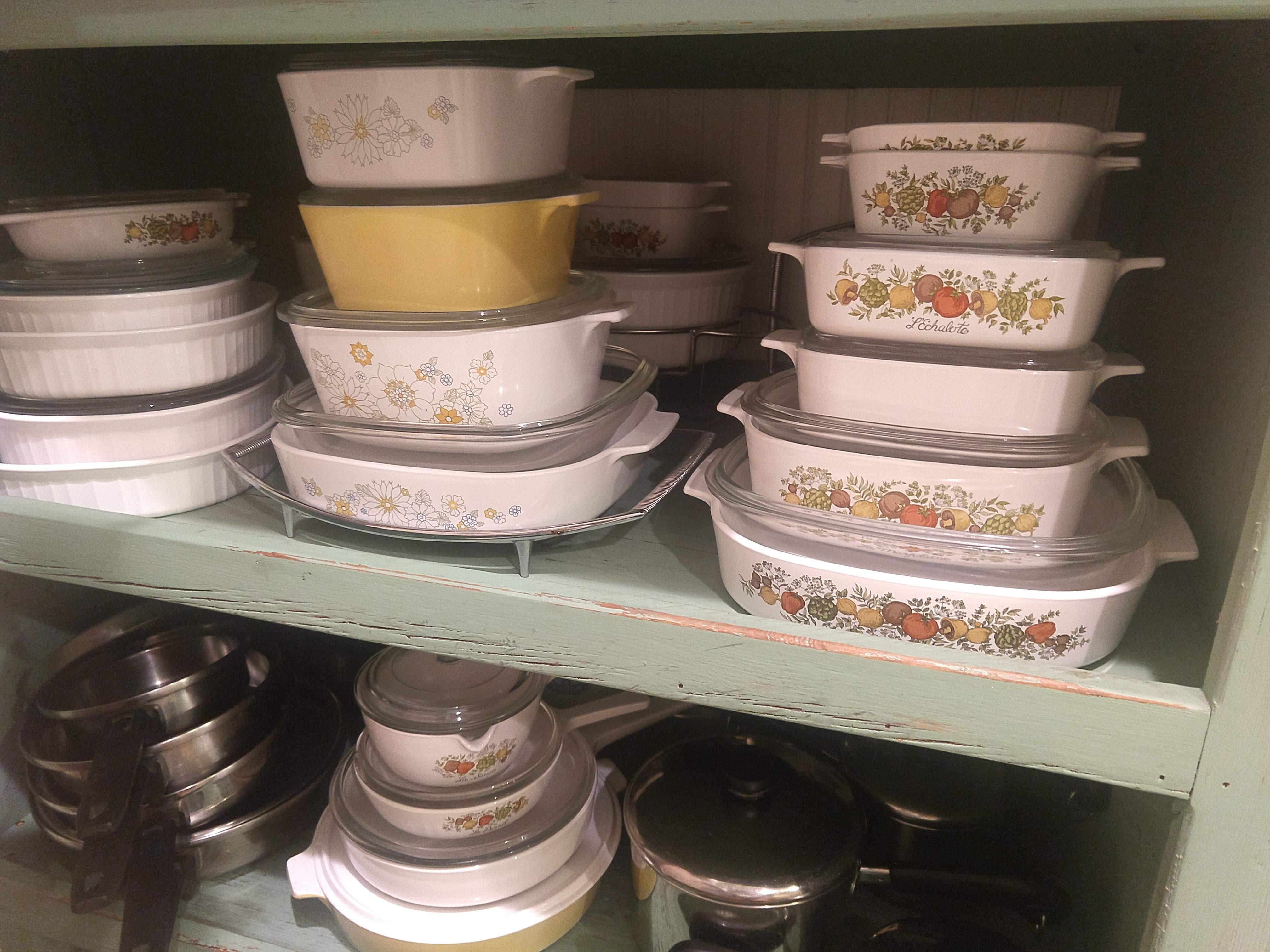 Some of my vintage Corning Ware collection I've put together over the