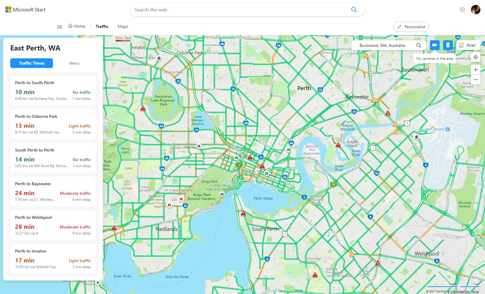 Bing Traffic Map For Wa Microsoft's new personalised news feed