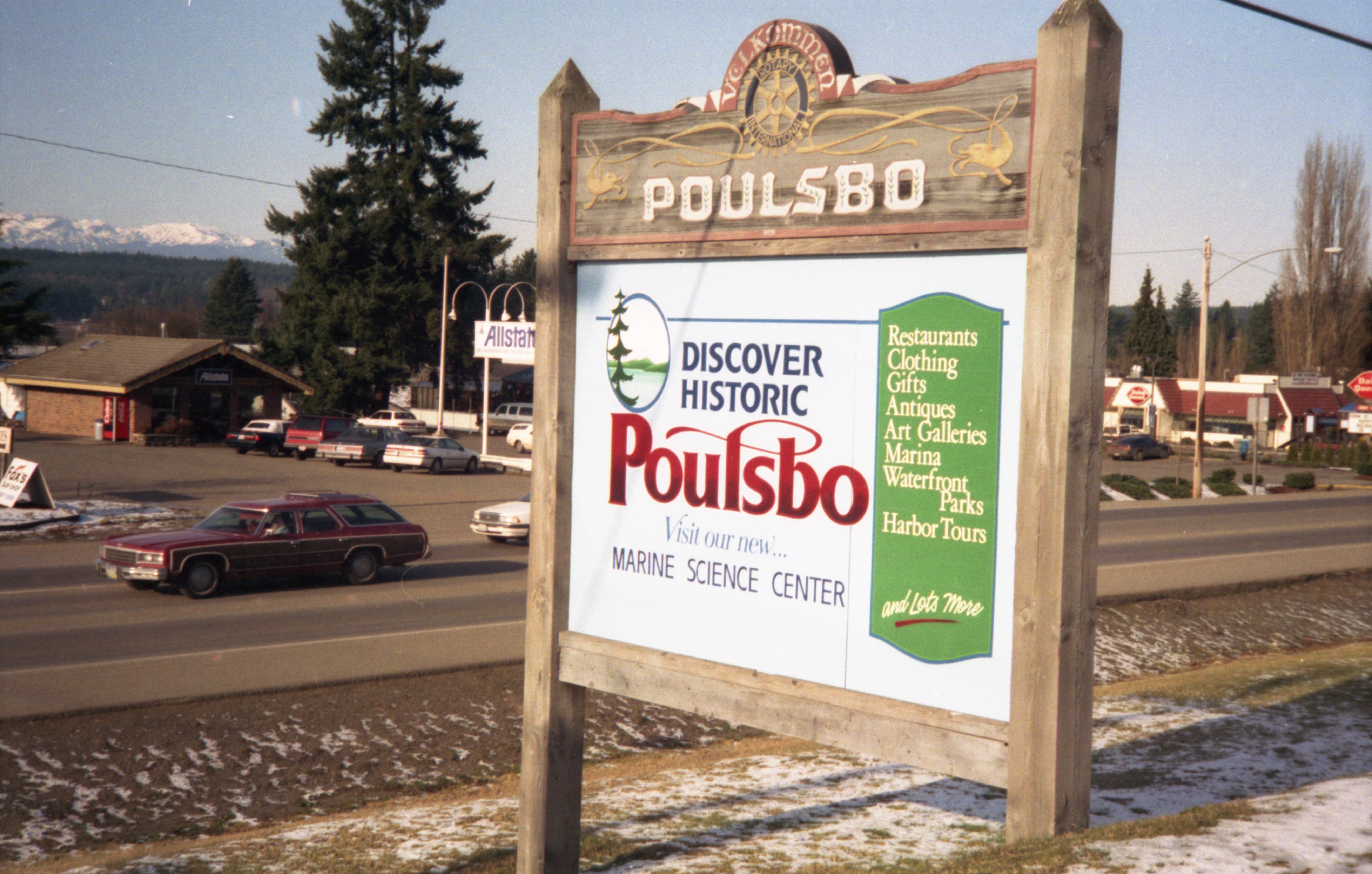 Poulsbo sign on Hostmark Street; 1993 r/poulsbo