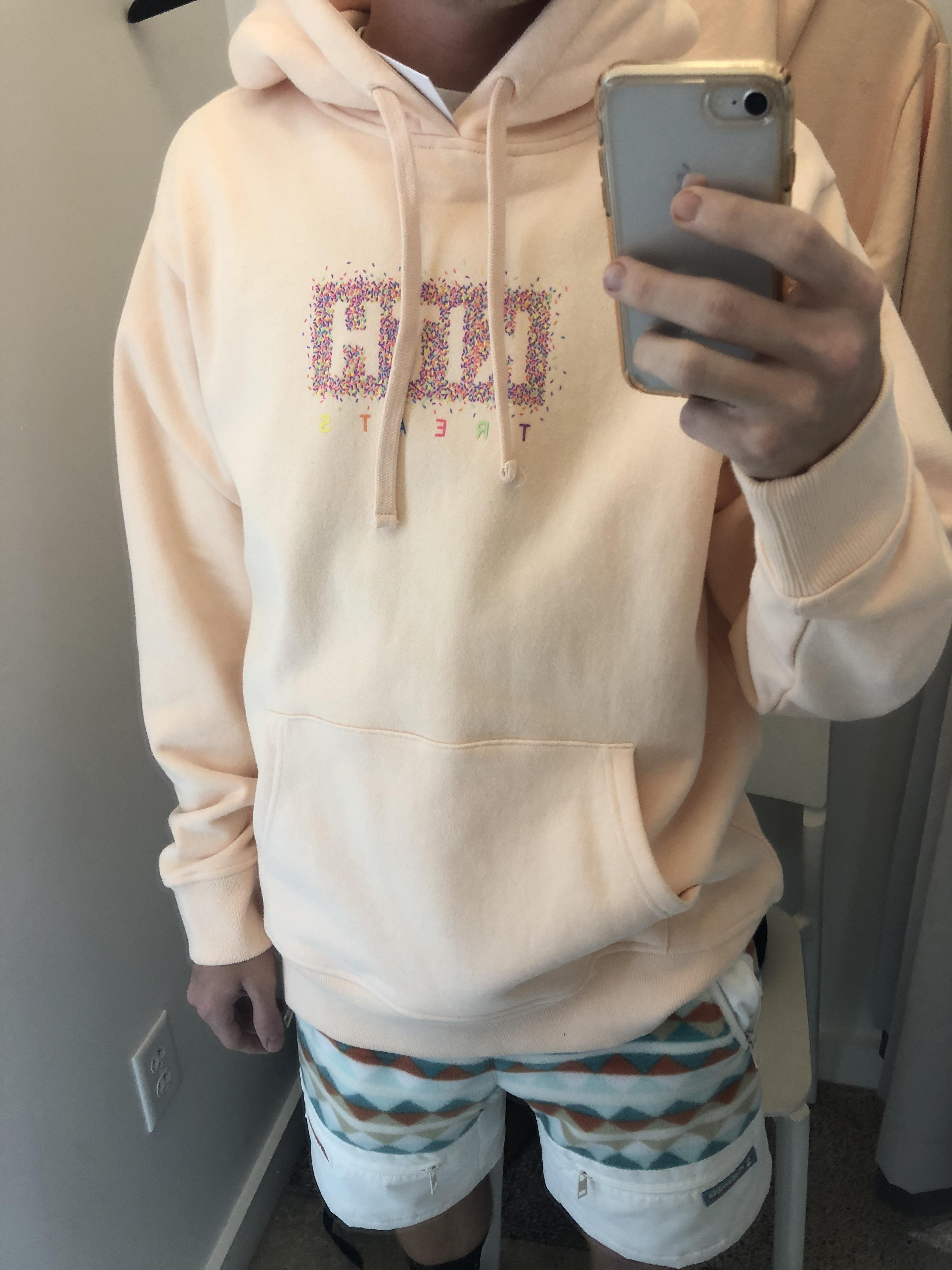 What the Kith treats hoodie (4/14) looks like in person. Fits TTS r