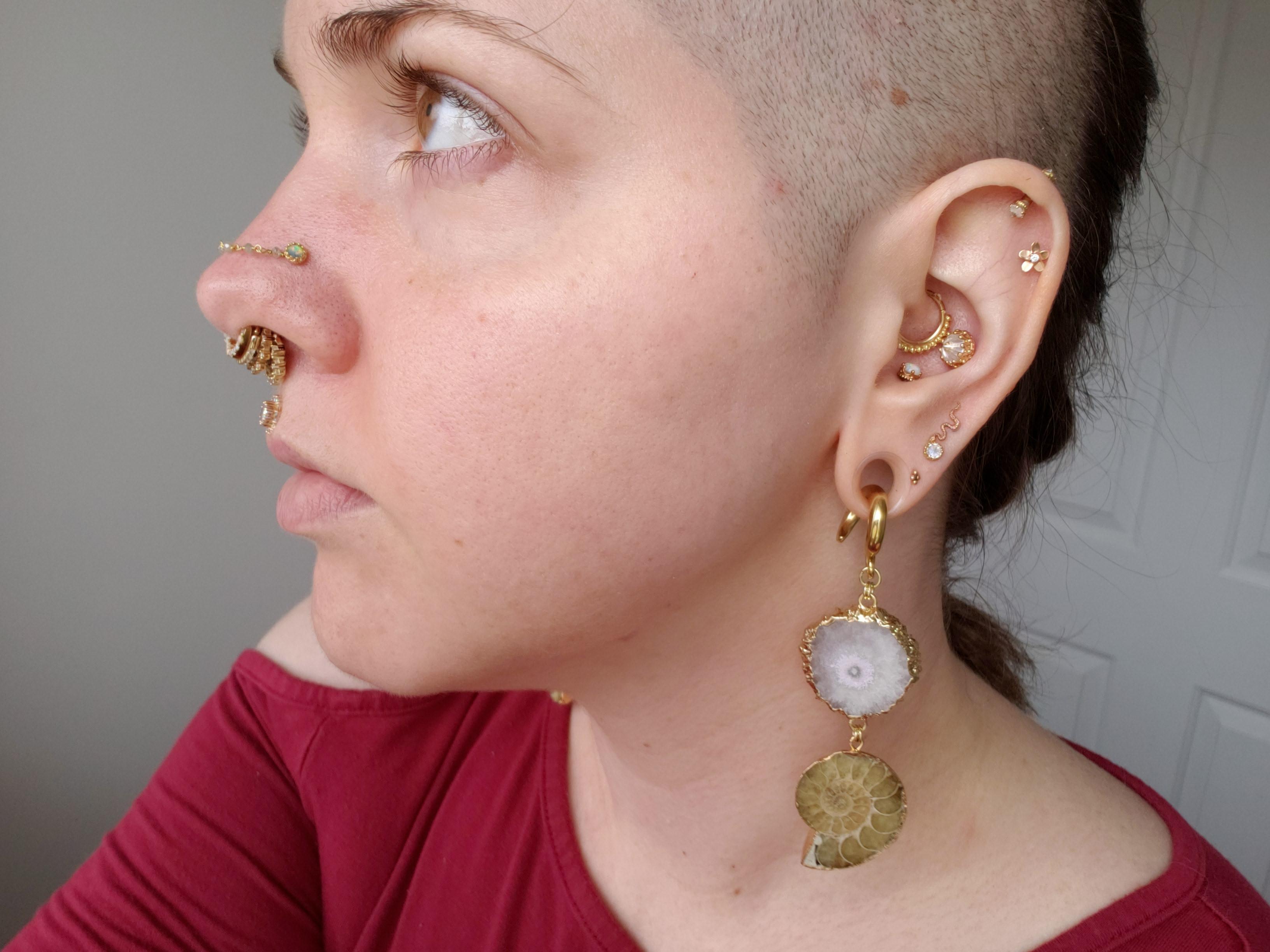 On the weekends, I get to wear my ear weights. r/piercing