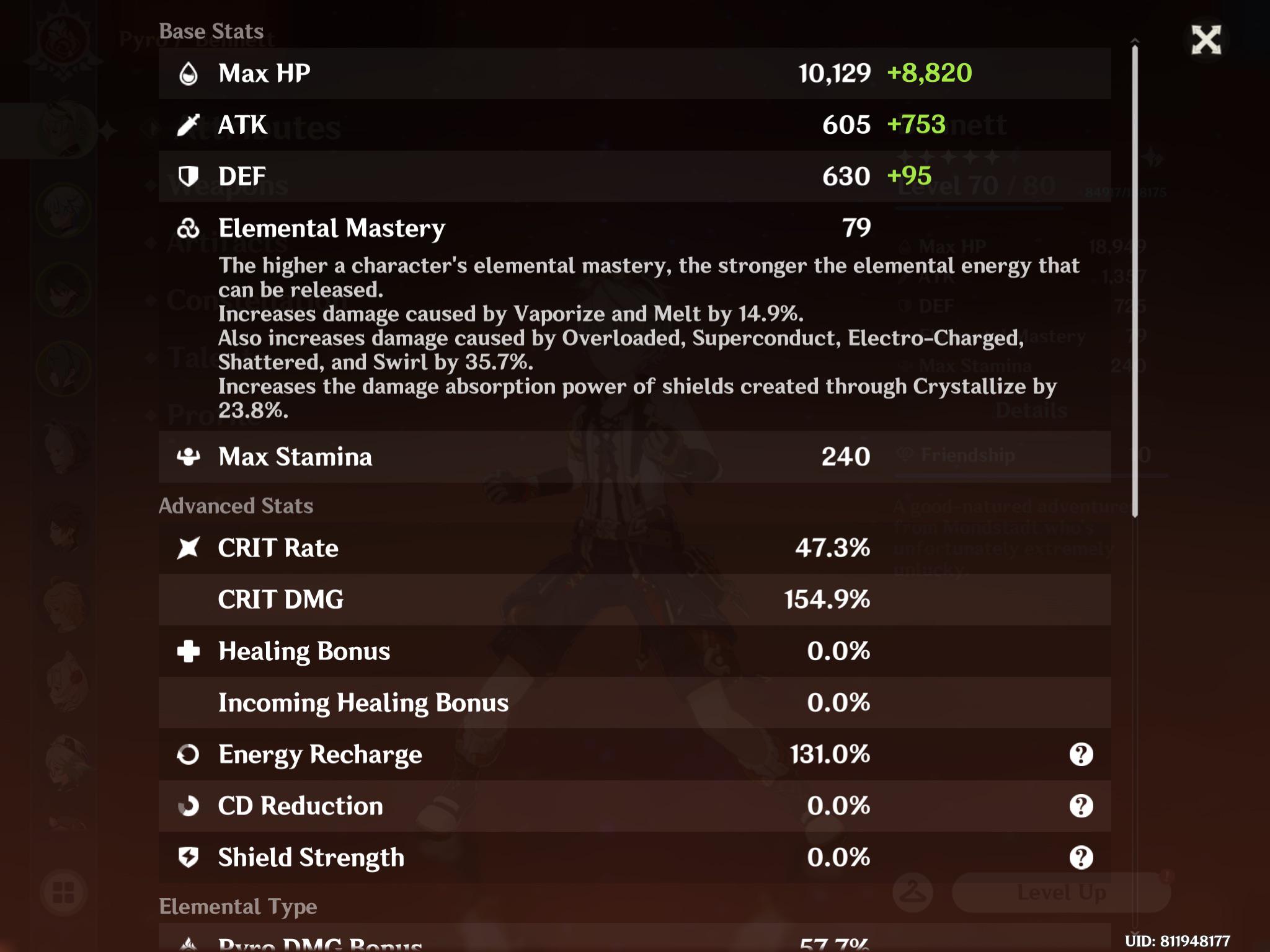 Finally got Whats the best main stat for him?