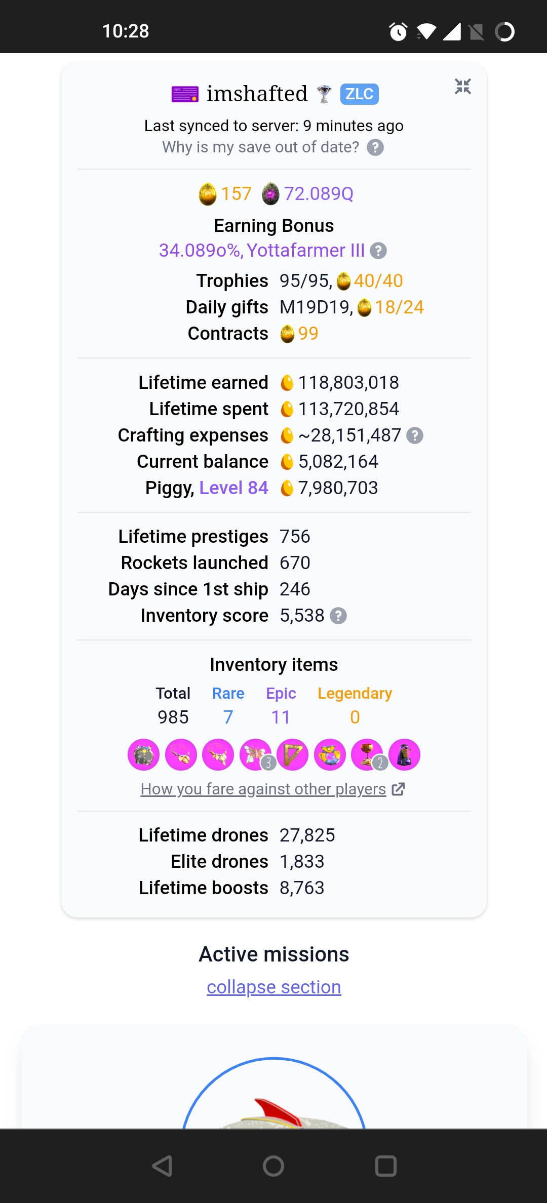 Proud member of the Zero Legendary Club, anyone further on in the game