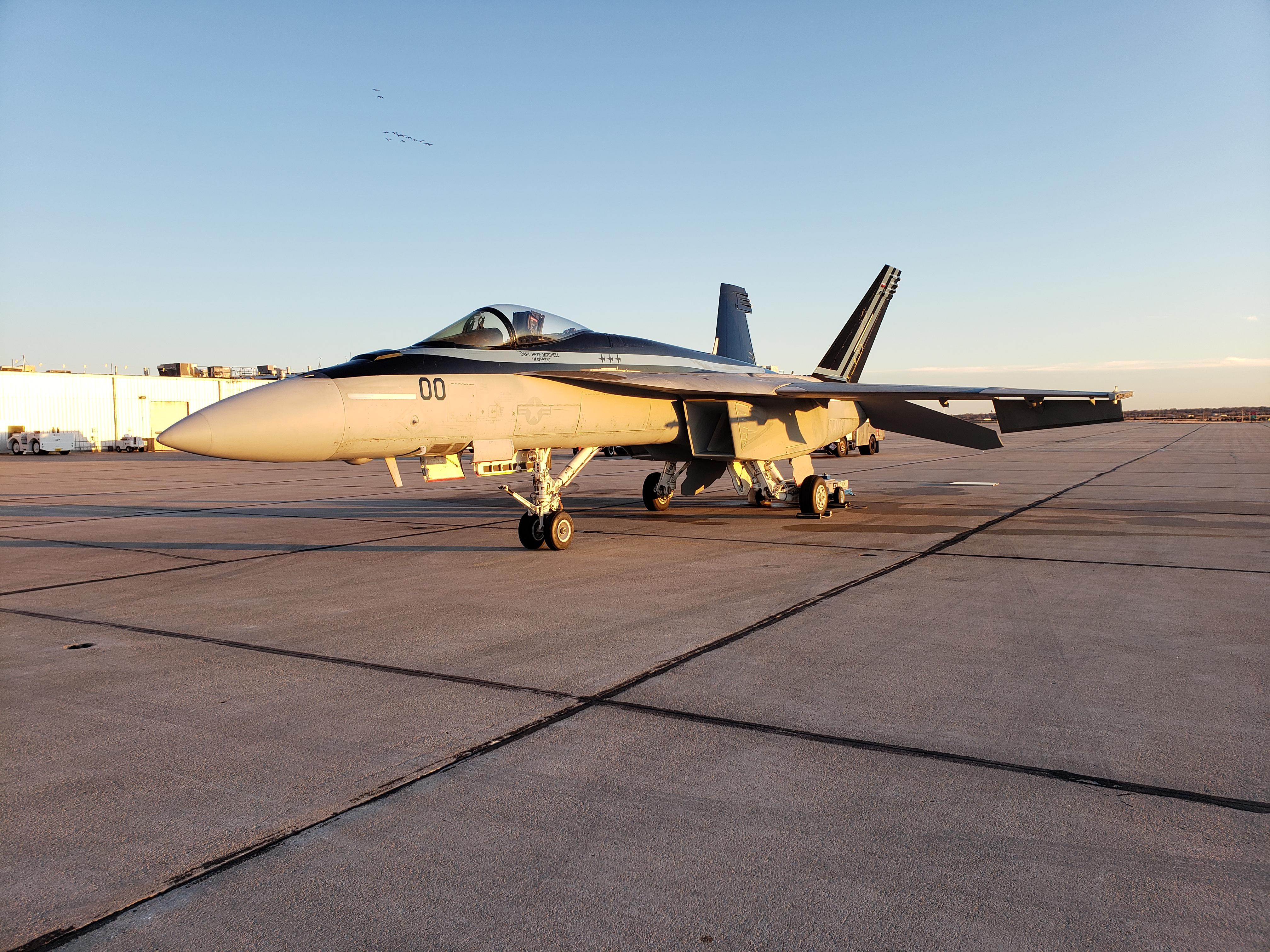 "Mavrick's" F18 from the new Top Gun movie. Silver and Black baby! r