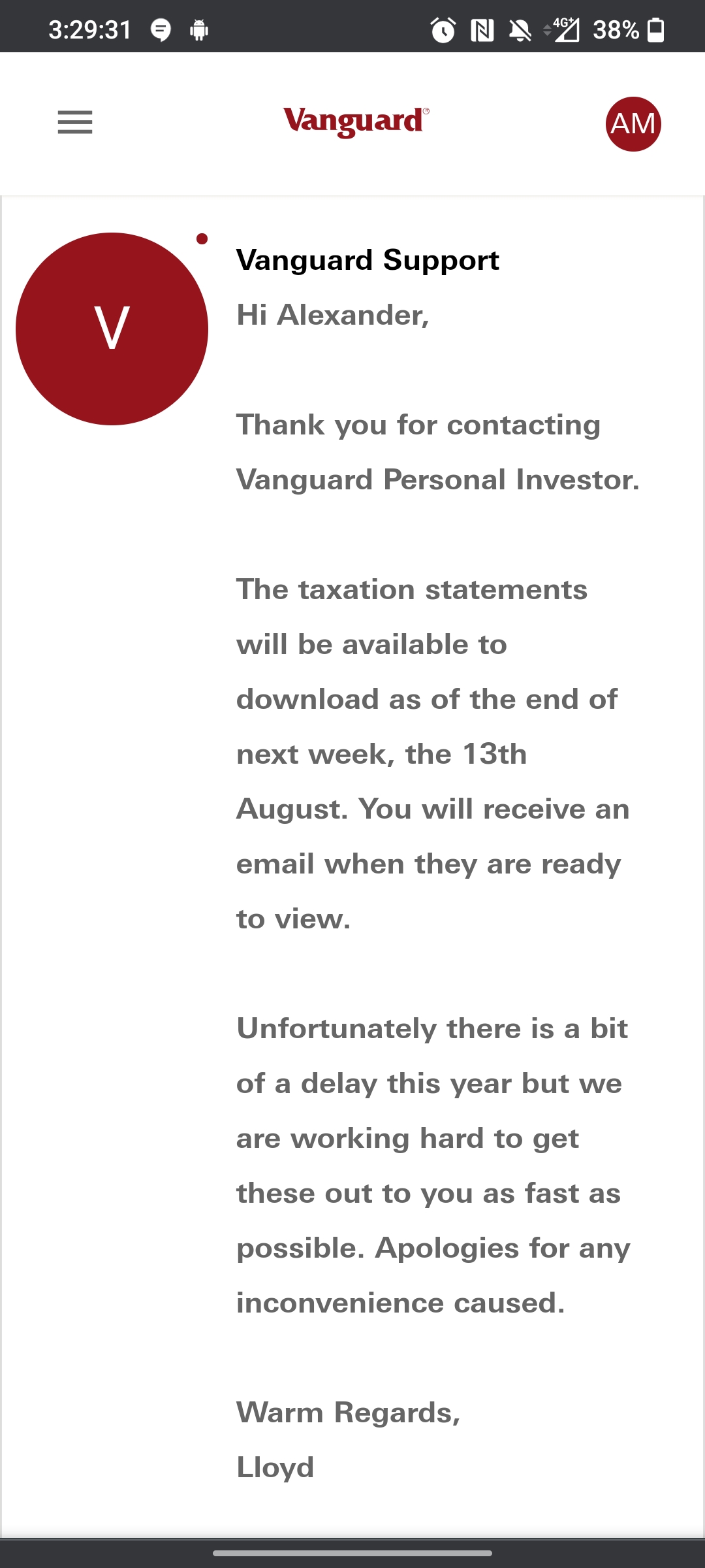 Vanguard Managed Fund Tax Statement ETA r/AusFinance
