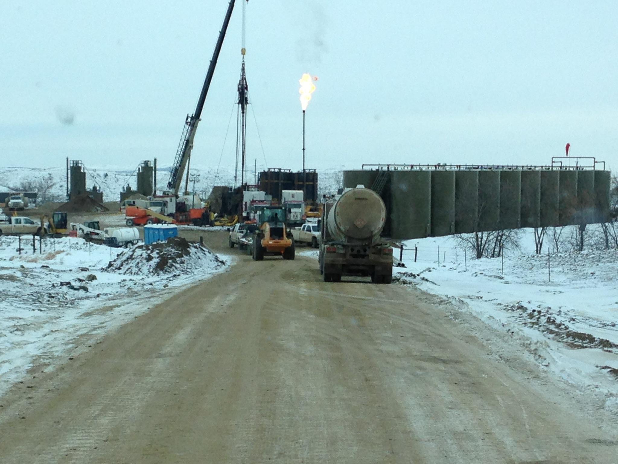 Fracking a new well in N Dakota on Ft. Berthold Indian Reservation r