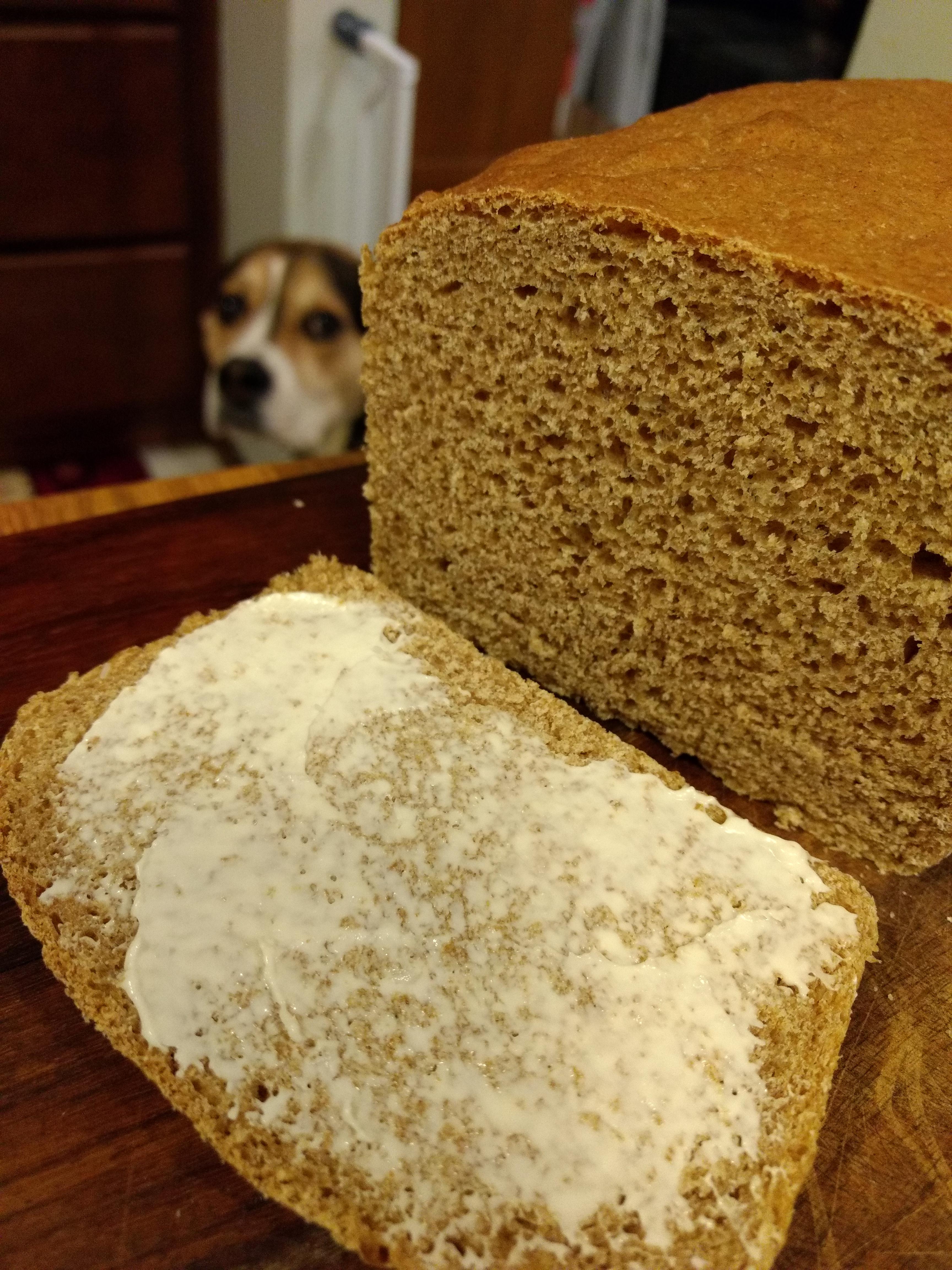 Brown bread with butter r/Breadit