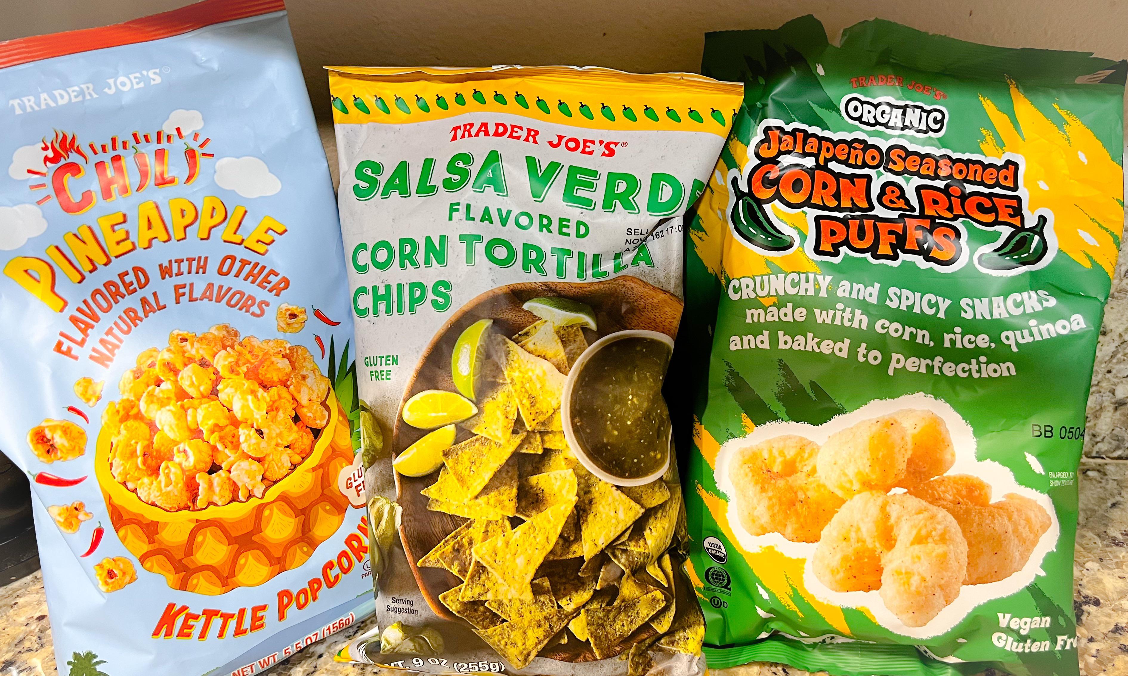 Chili Pineapple Kettlecorn vs Salsa Verde Tortilla Chips vs Jalapeño