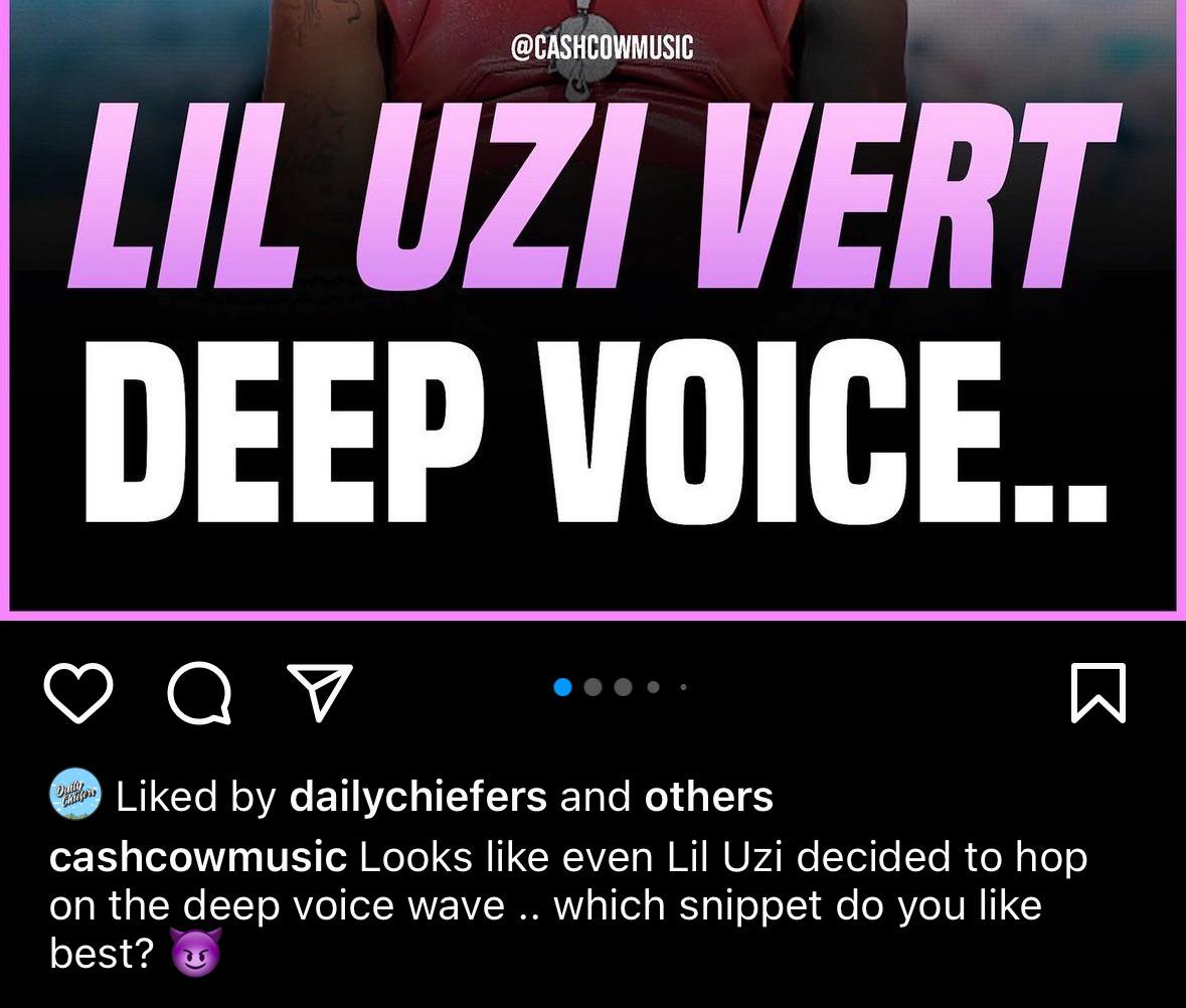 acting like uzi only just started doing deep voice songs 😂 uzi will