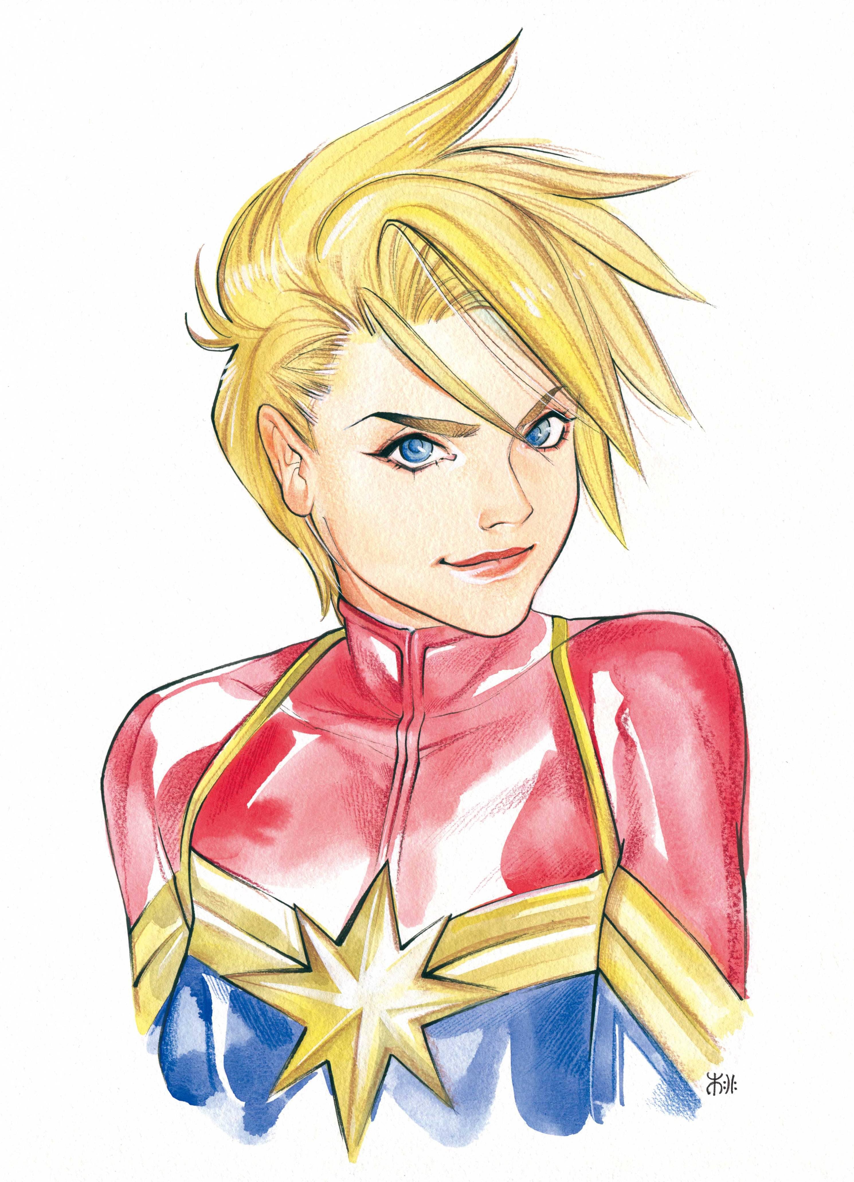 Peach Momoko variant art for Captain Marvel 30 (2021)