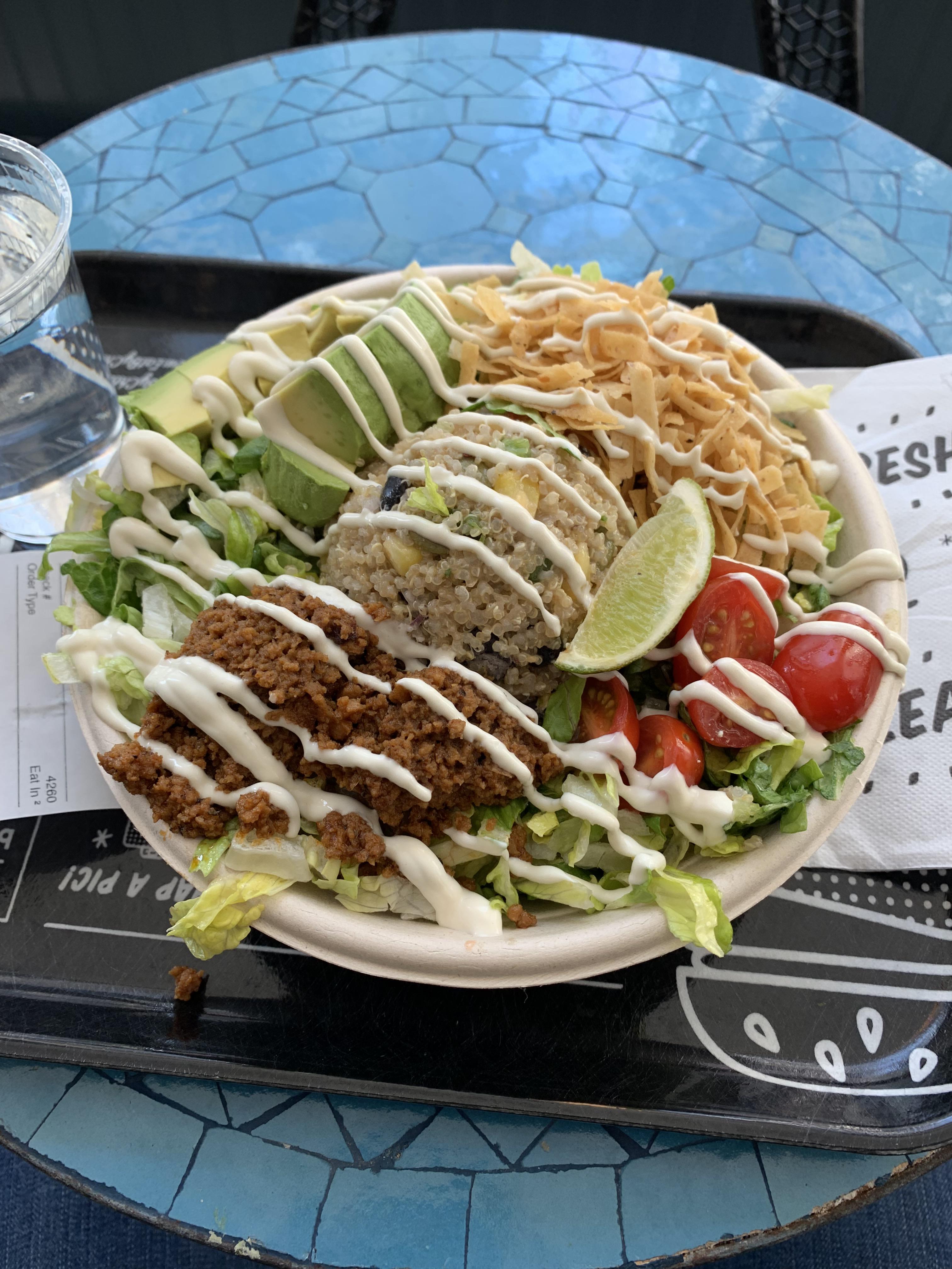 Quinoa taco salad from By Chloe in NYC r/VeganFoodPorn