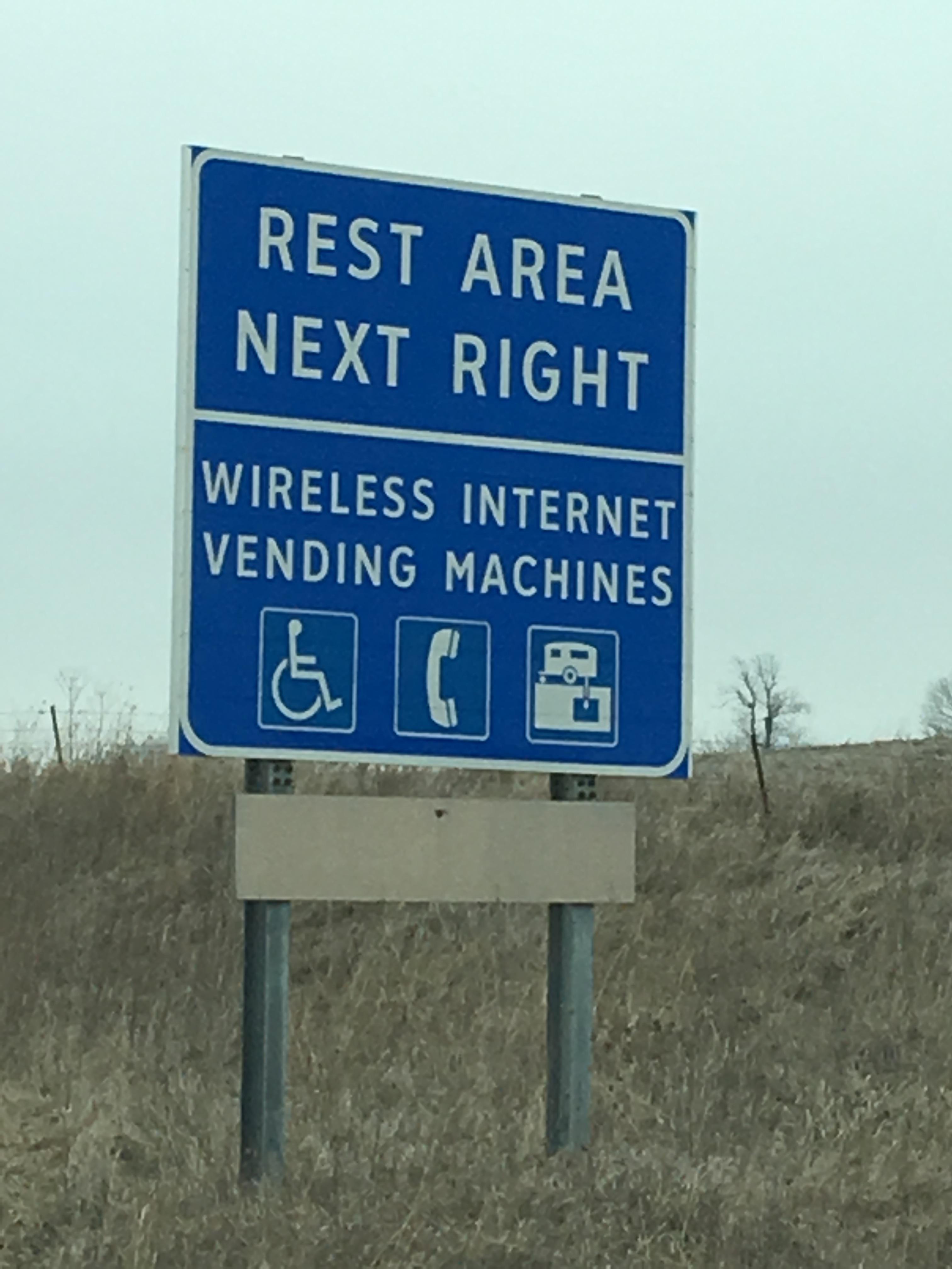 New Technology Apparently at Iowa Road Side Rests you can buy Wireless