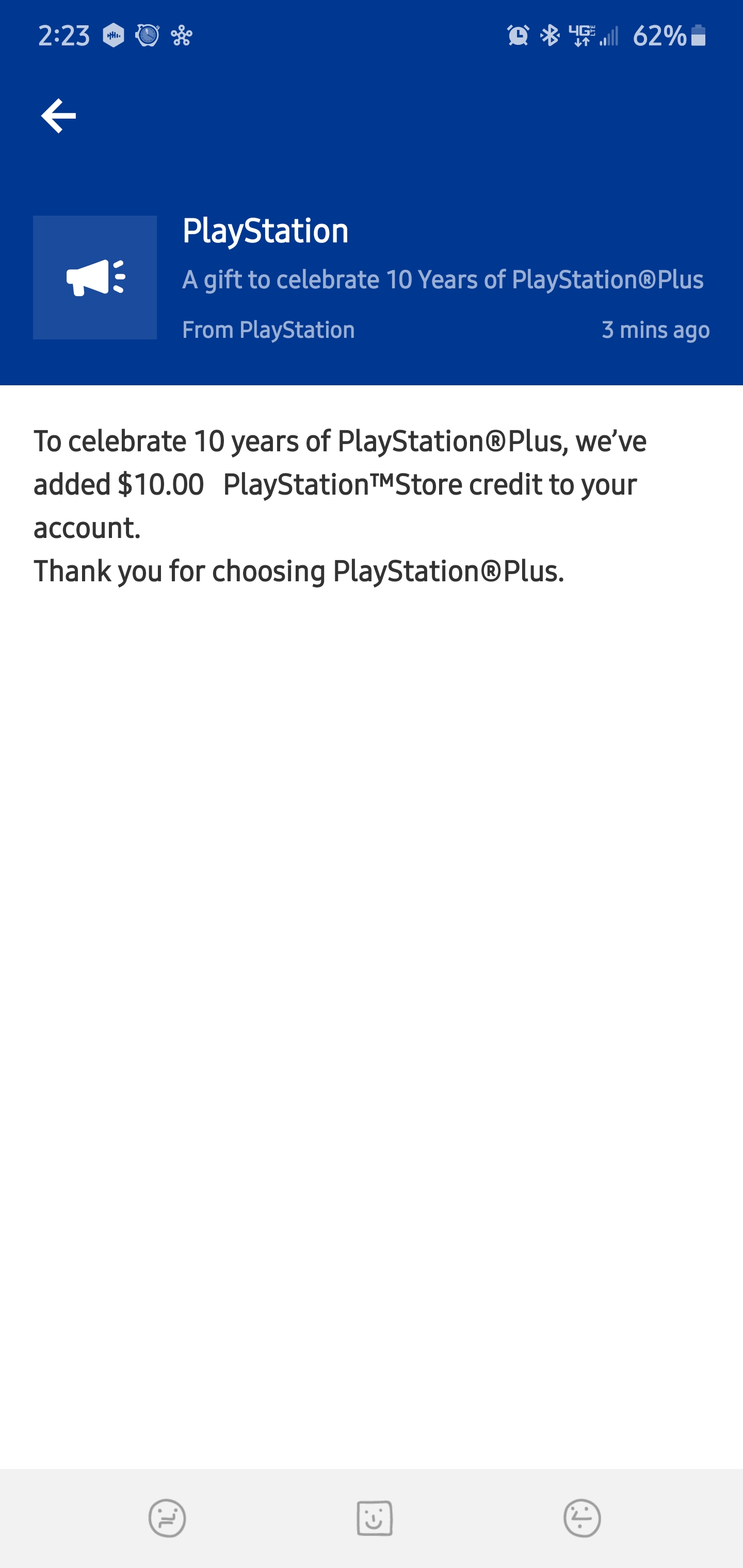 Check your Playstation account for your free 10 Playstation credit r