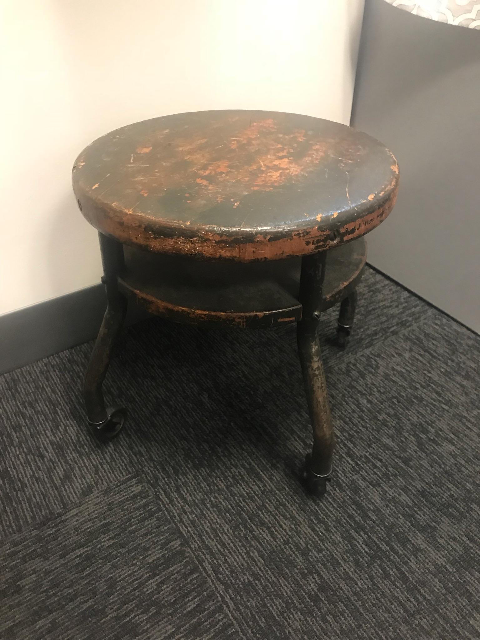 Is there any way to give this antique rolling stool a more mid century