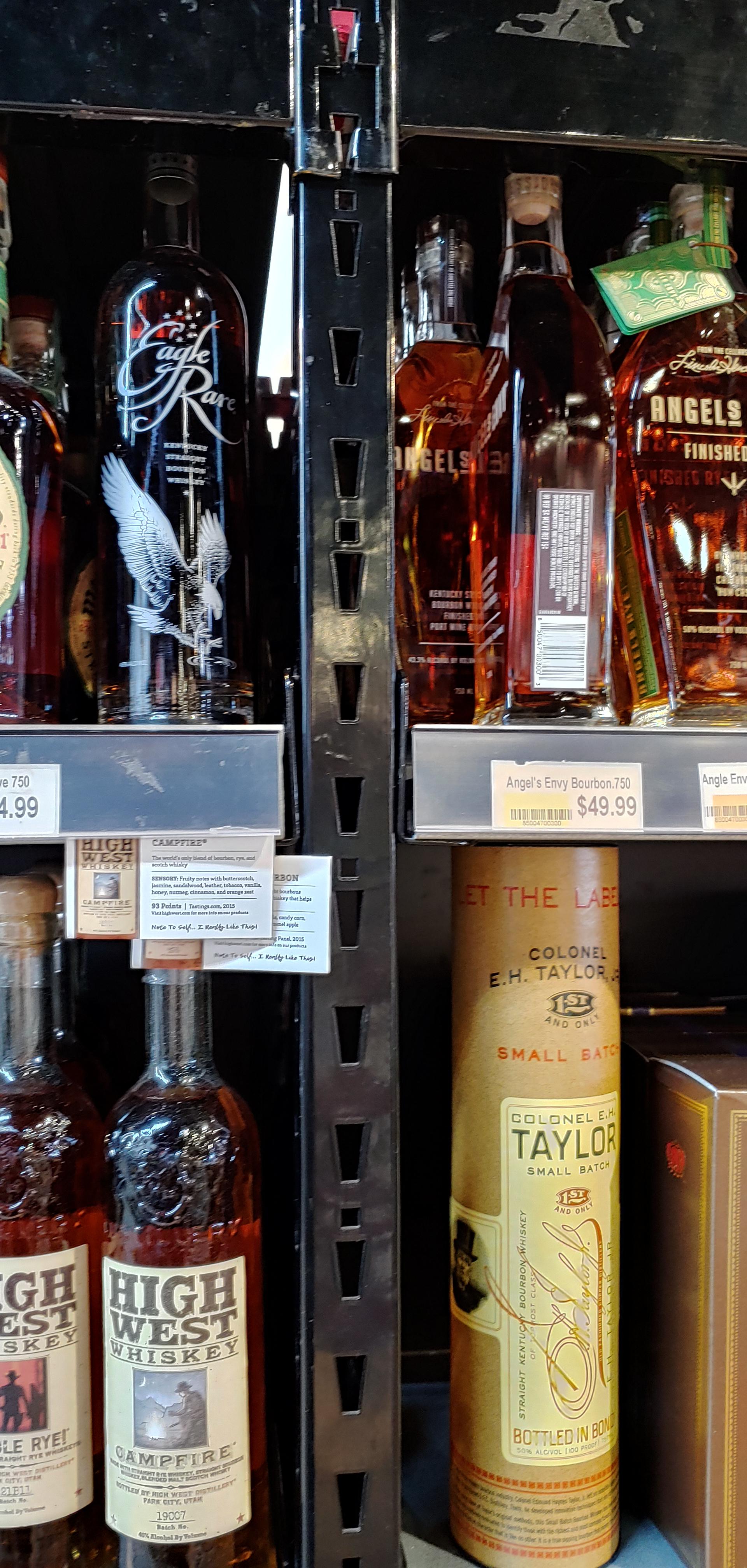 At Pacific Liquors Rehoboth Beach. ER 50, EHT 60. Buffalo Trace