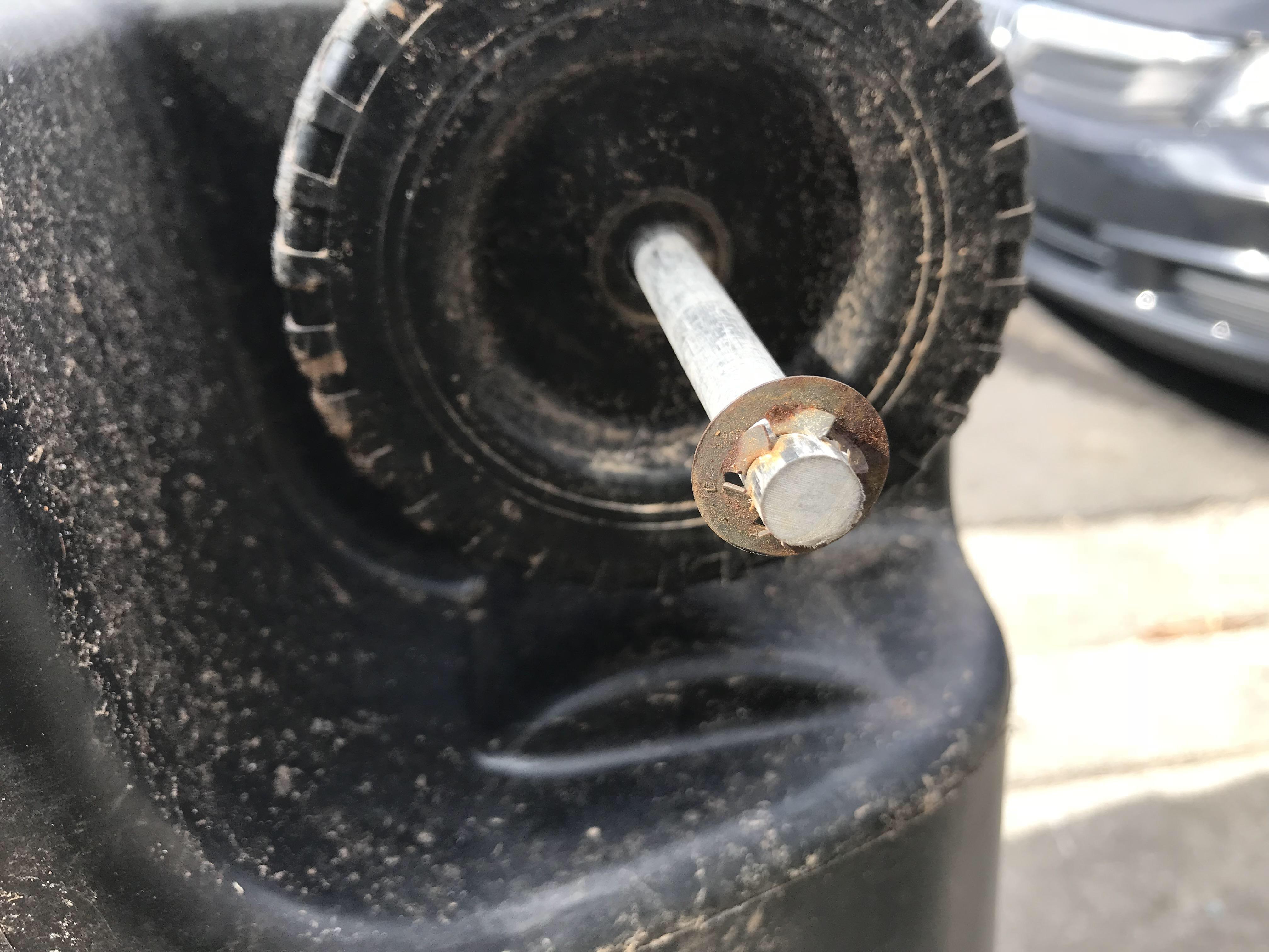 My other trash can wheel came off. What is the name of the piece on the