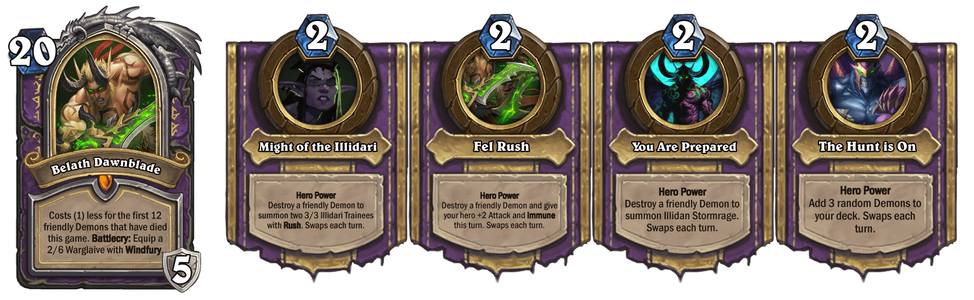 Belath Dawnblade Demon Hunter hero card for Warlock Belath Dawnblade Demon Hunter hero card for Warlock