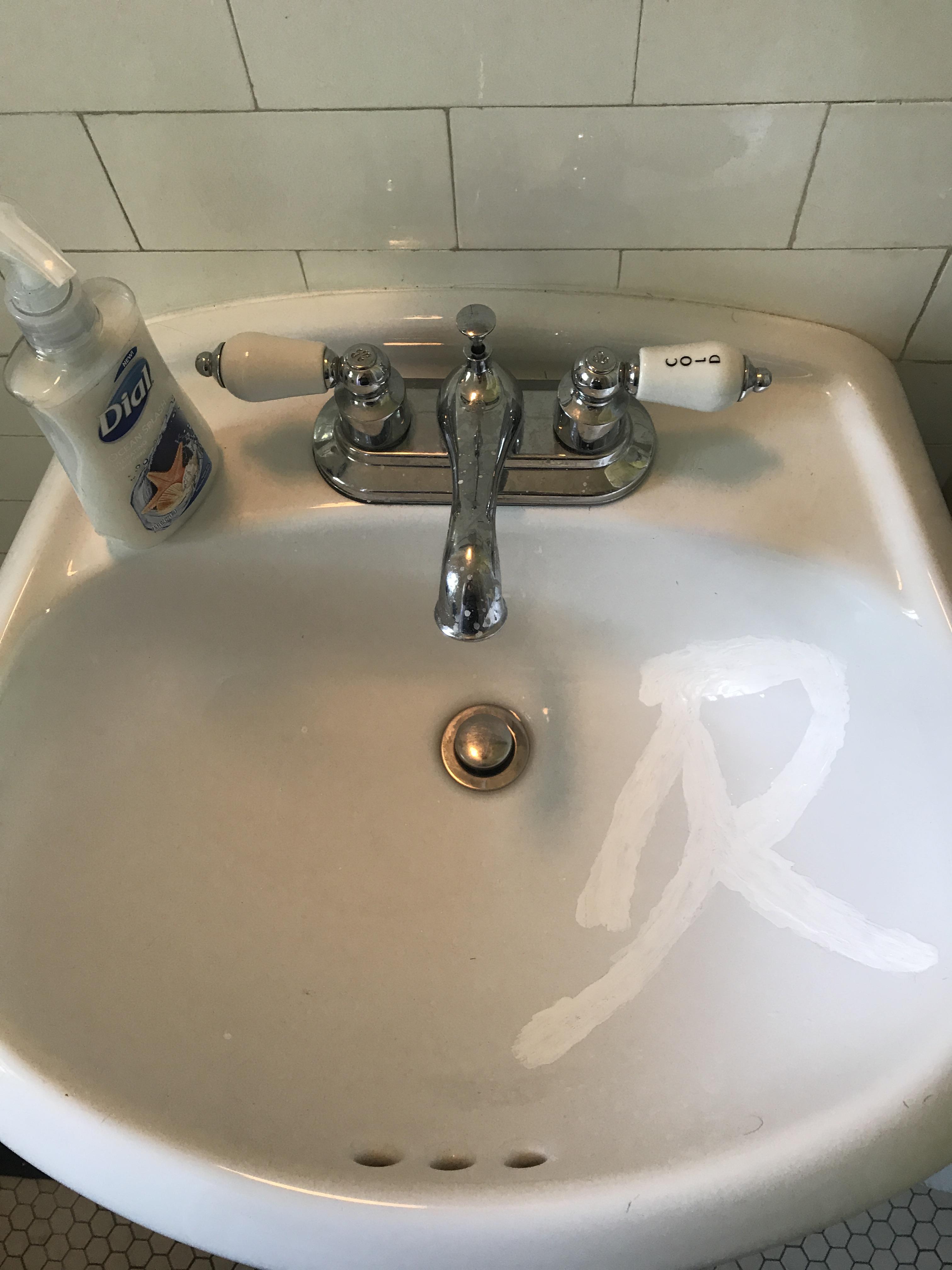 A visible mend for my cracked sink! It’s not cloth/sewn, but I was def