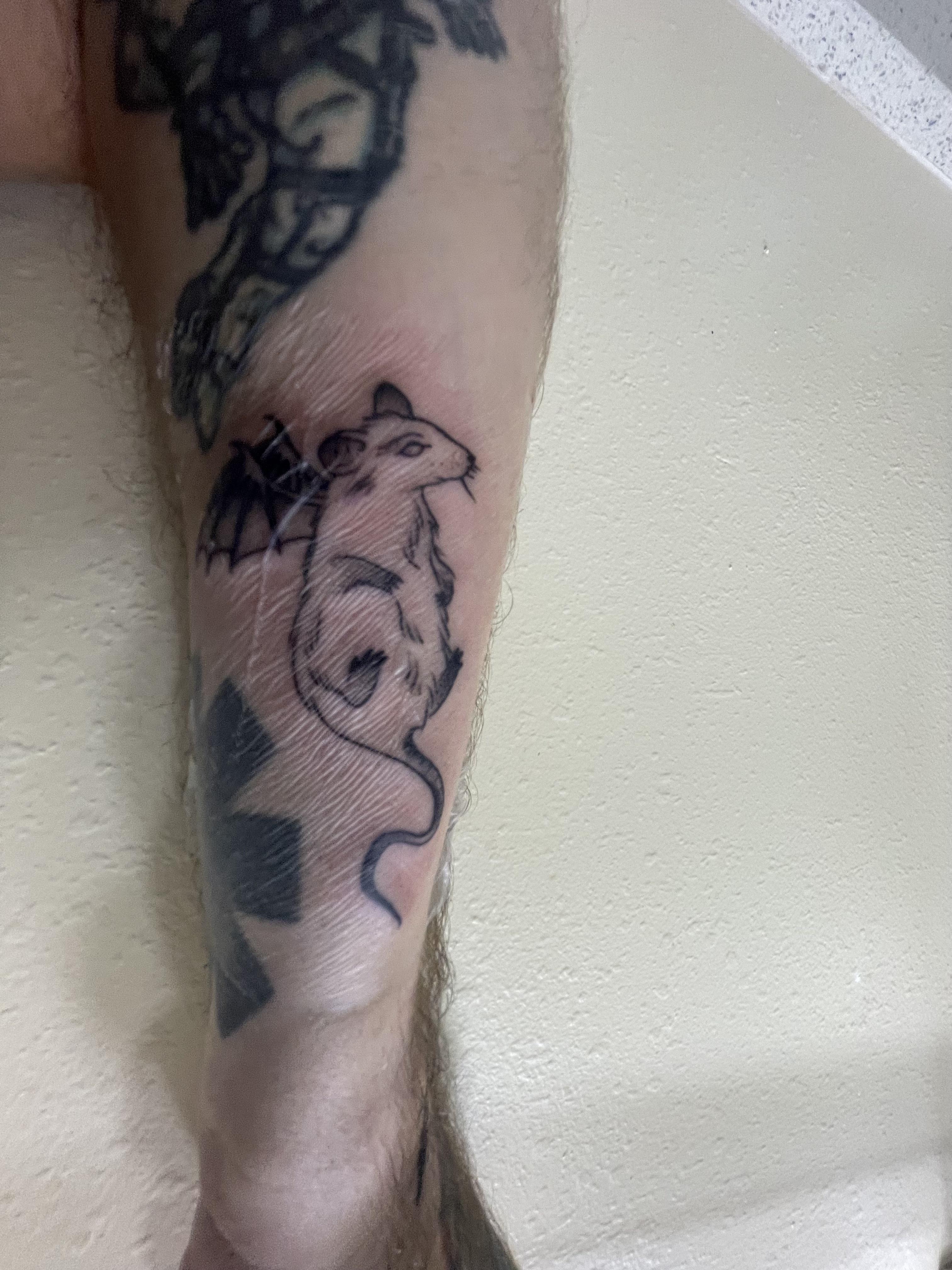 Rat bat Friday the 13th tattoo (Chad Crazy Ink Tattoos
