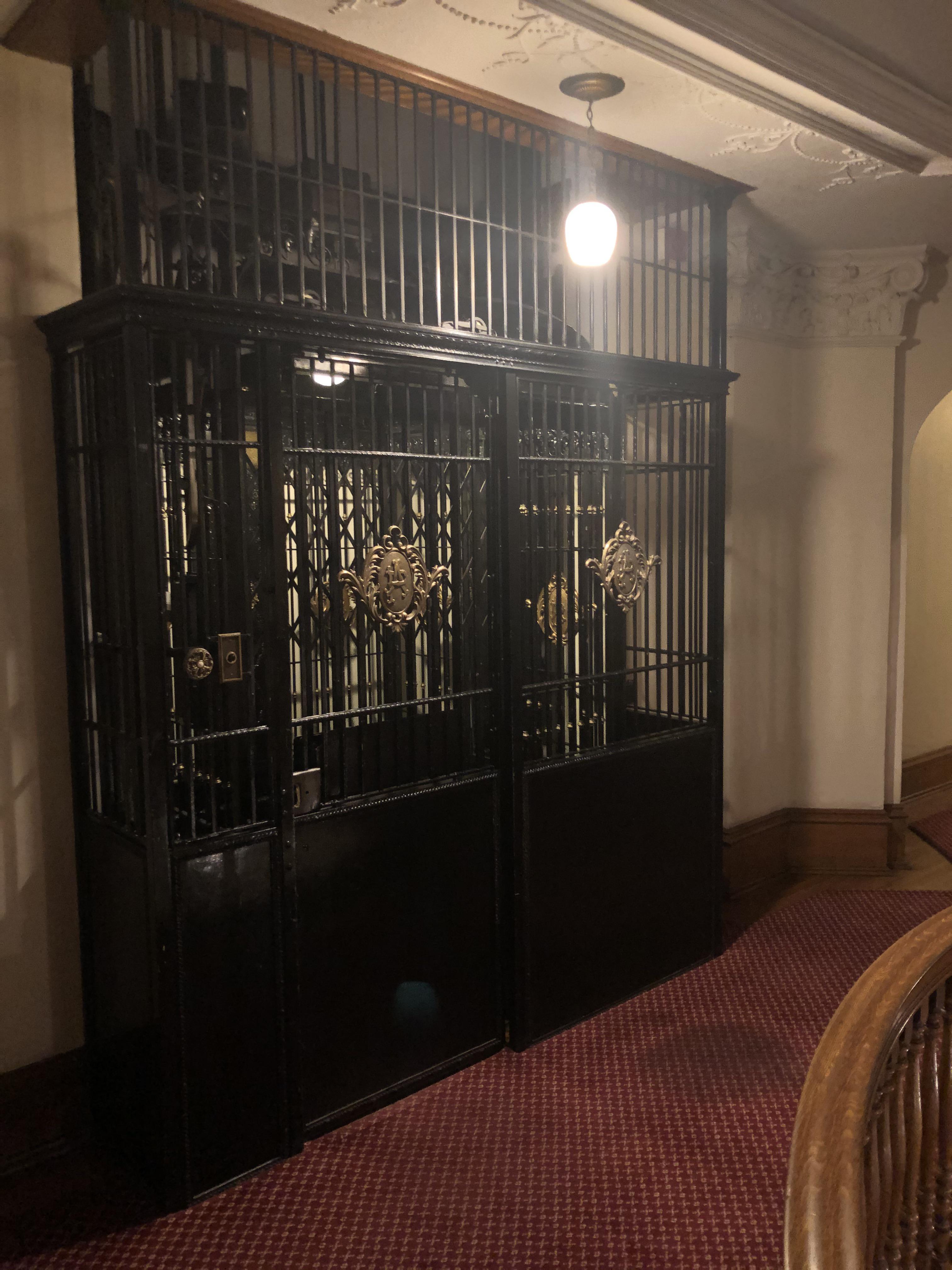 An old birdcagestyle elevator at Perrenoud! One of the oldest in