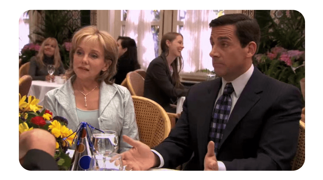 I see your Scotts Totts, Andy's High school GF cringe, Pam & Jim's awkward play fight, Andy's