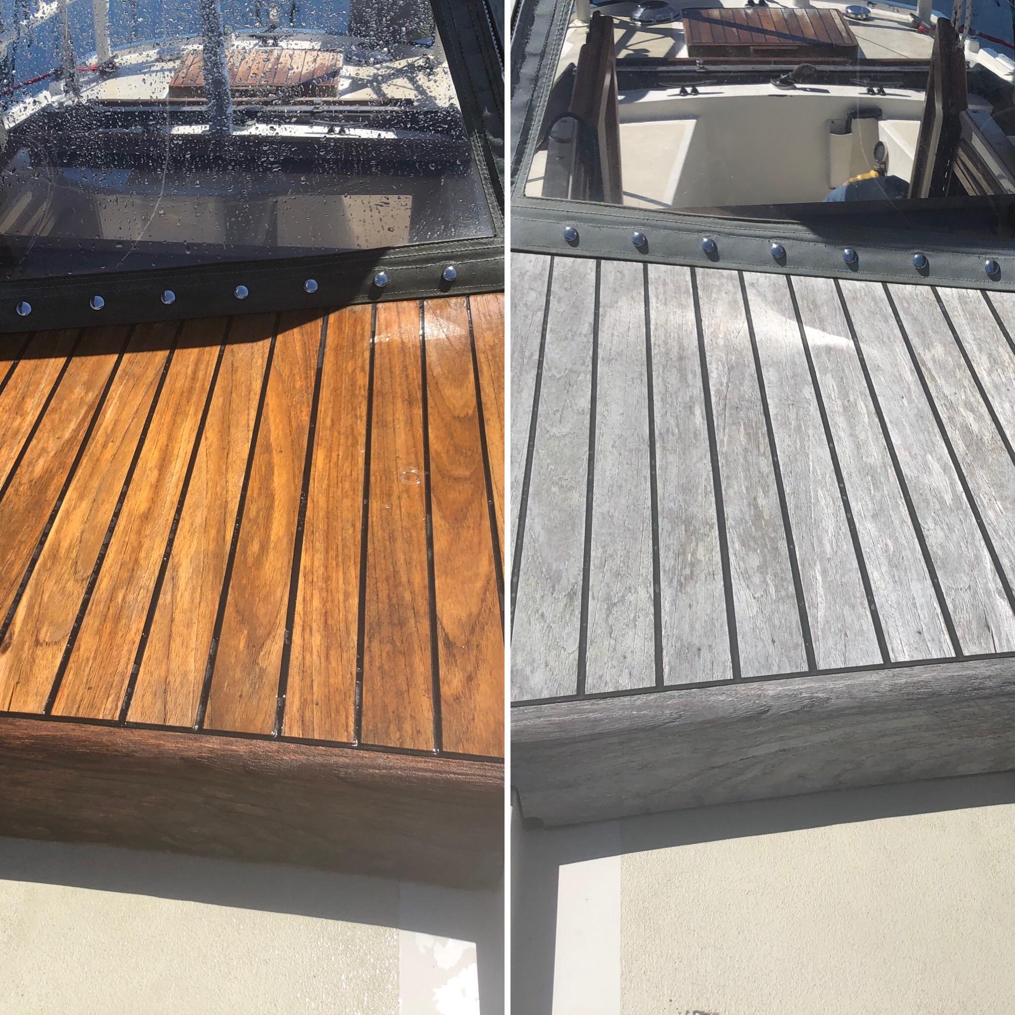 Before After teak hatch. r/sailing