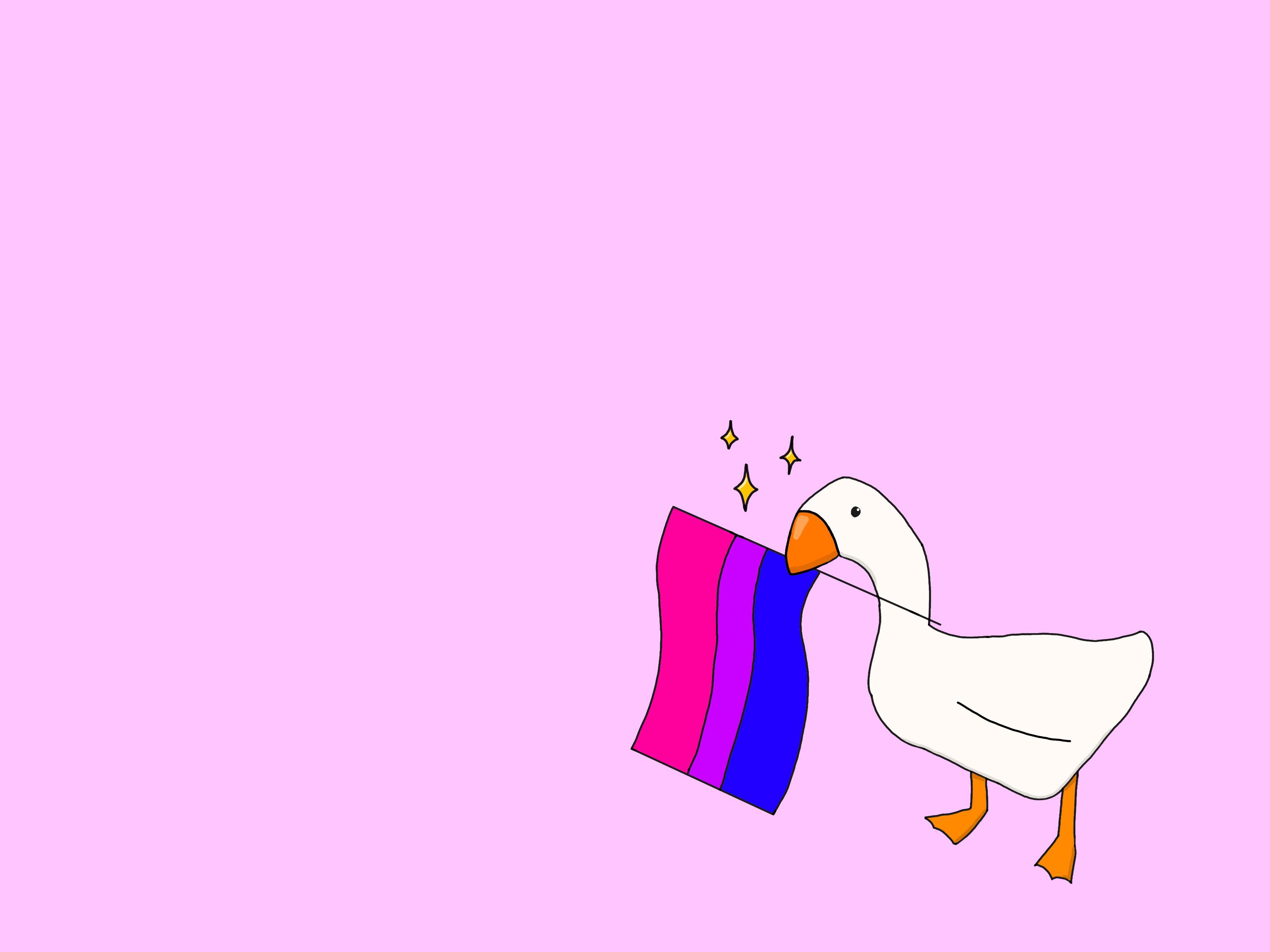 Geese say bi pride, so I made a wallpaper for you all💖💜💙 r/bisexual