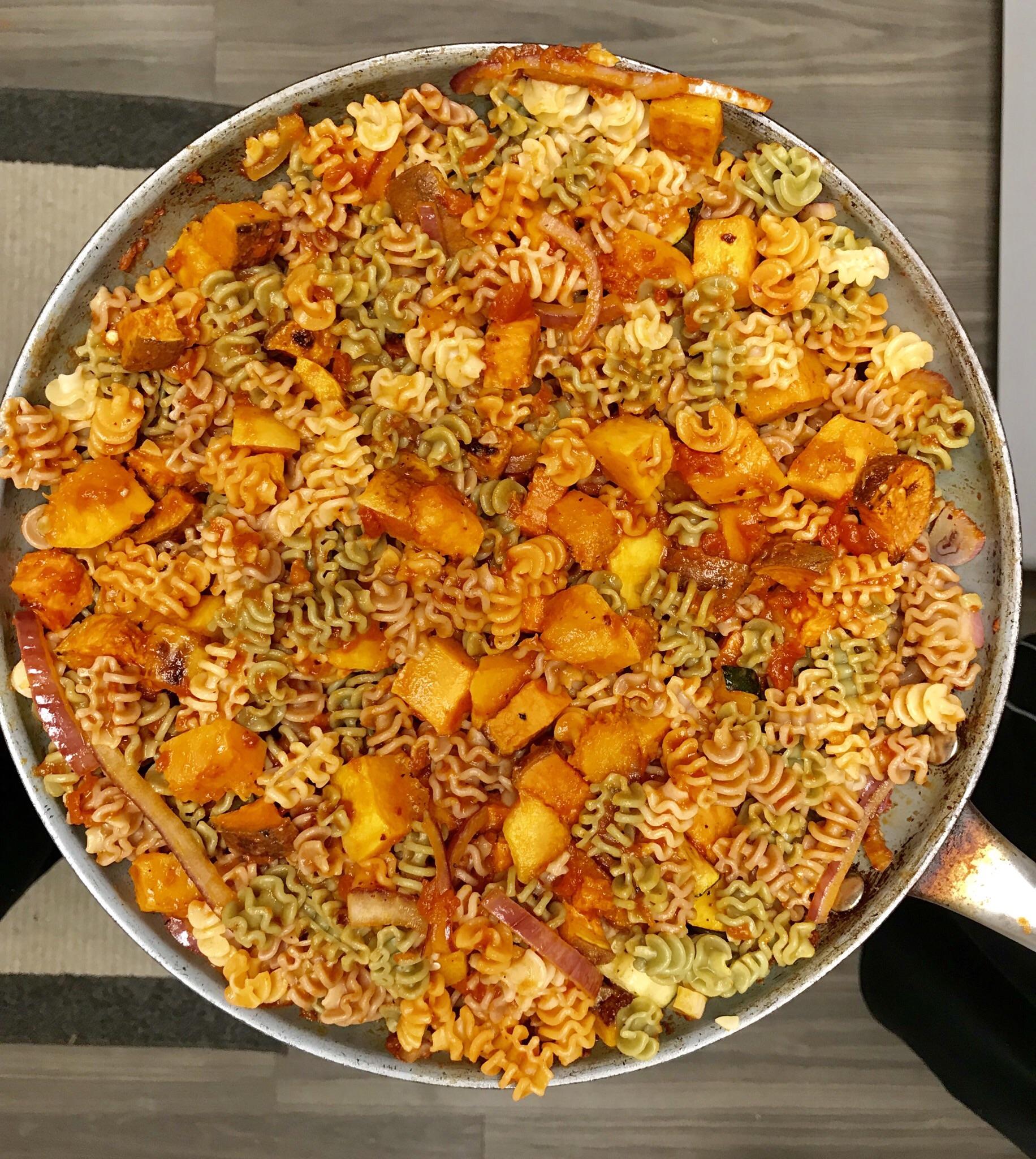 Vegetable radiatore pasta with roasted veggies r/VegRecipes