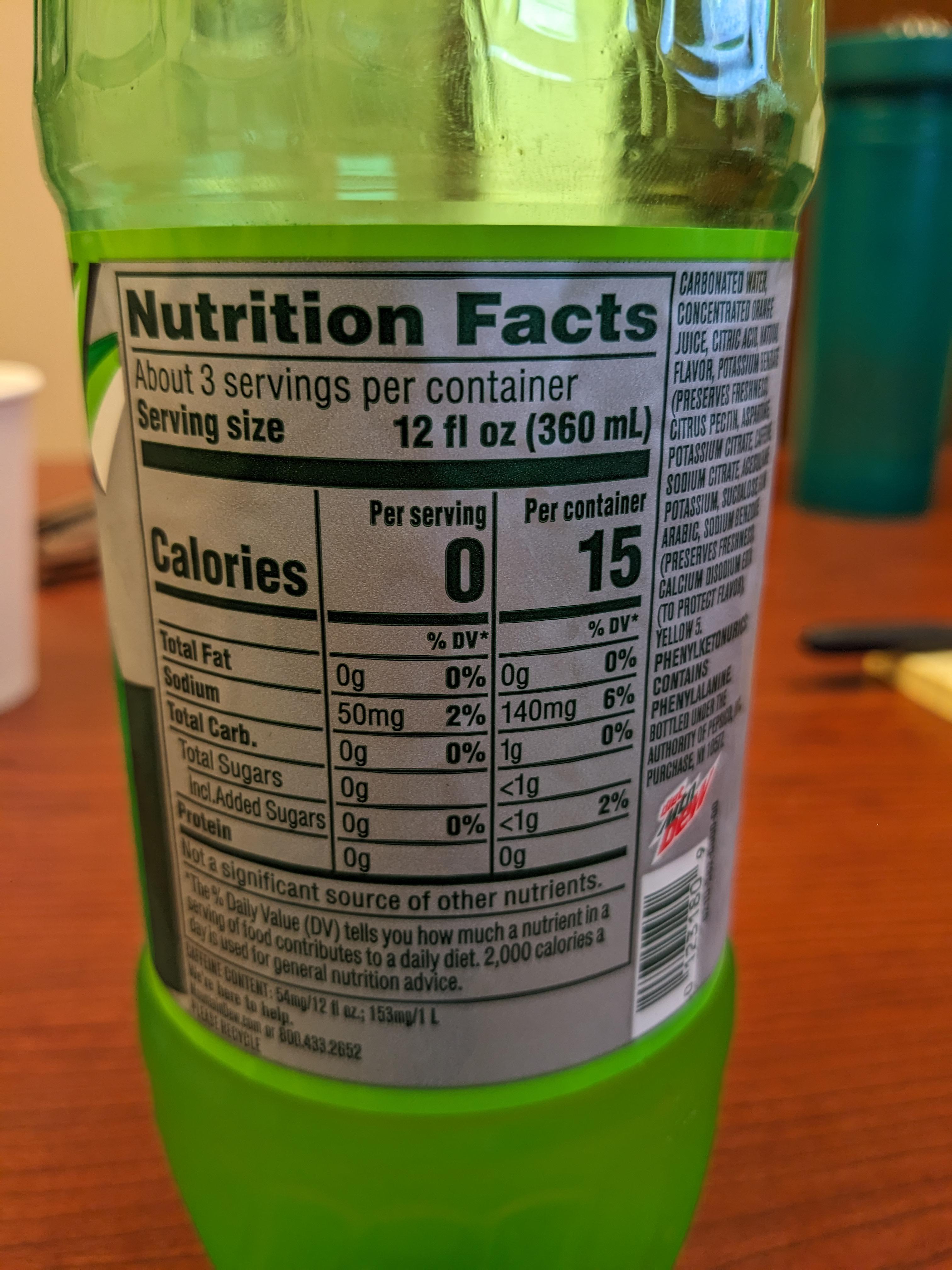 Diet Mt Dew Calories r/mountaindew