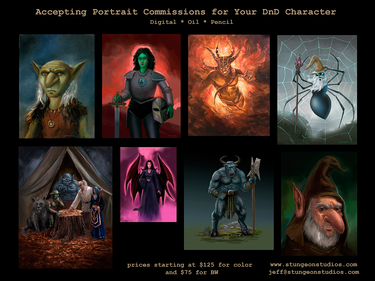 [Art] Commissions Open for DnD Character Portraits DnD