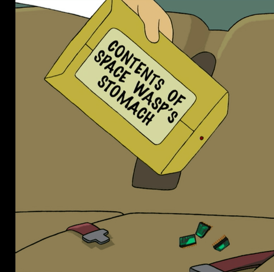 Along with Nibbler's shadow pushing Fry into the cryotube, episode 1