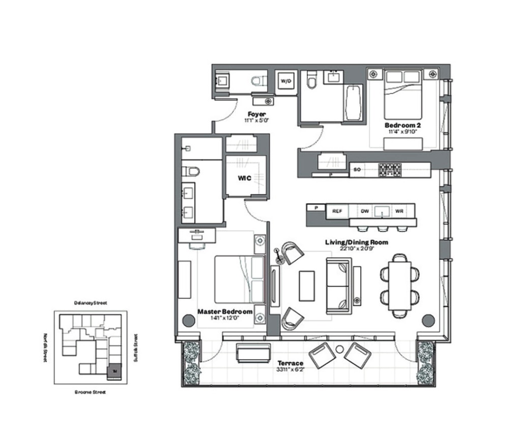 Apartment in the Essex Crossing development on the Lower East Side of