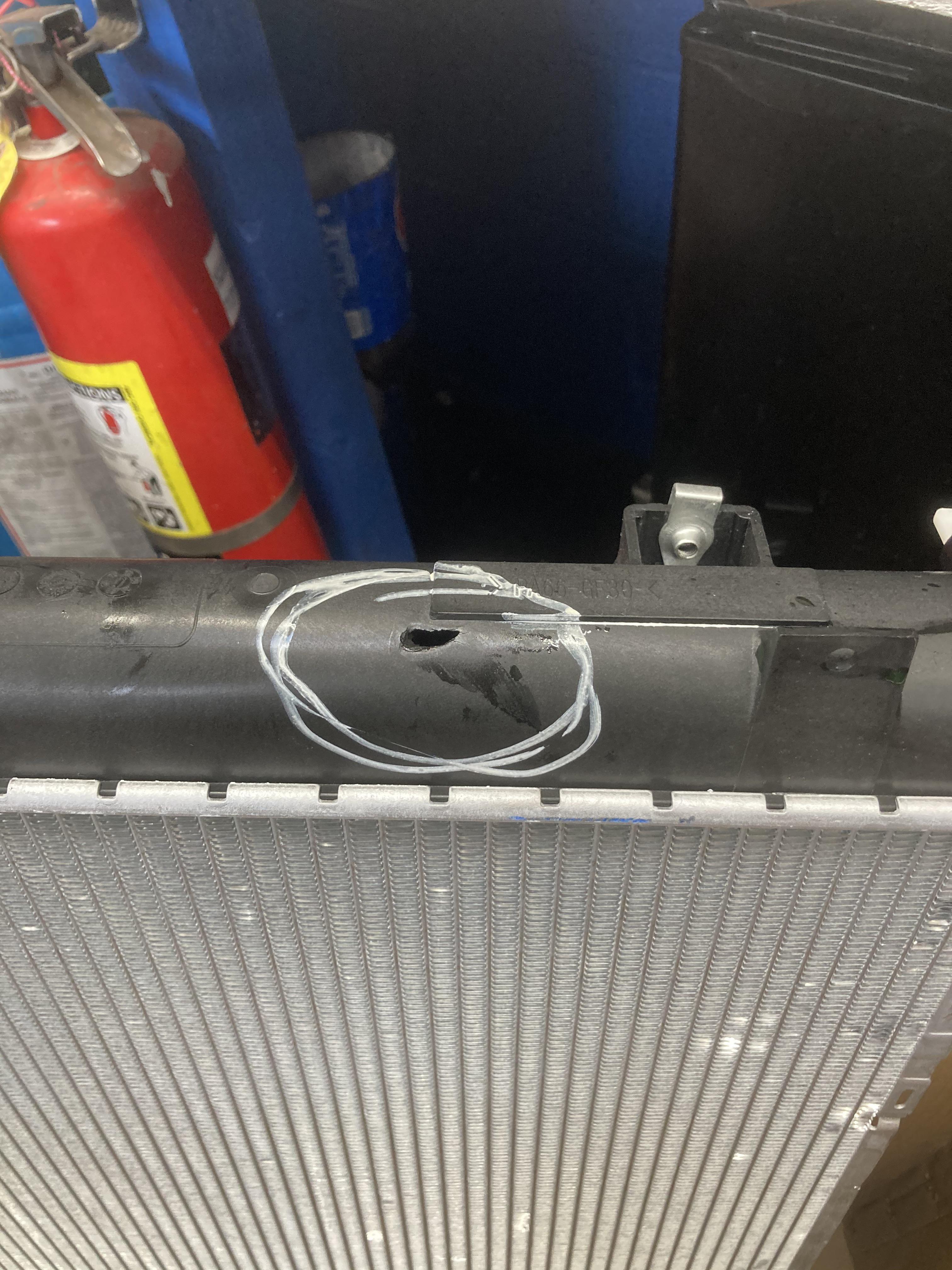 Brand new radiator busted out of the box, thanks carquest r