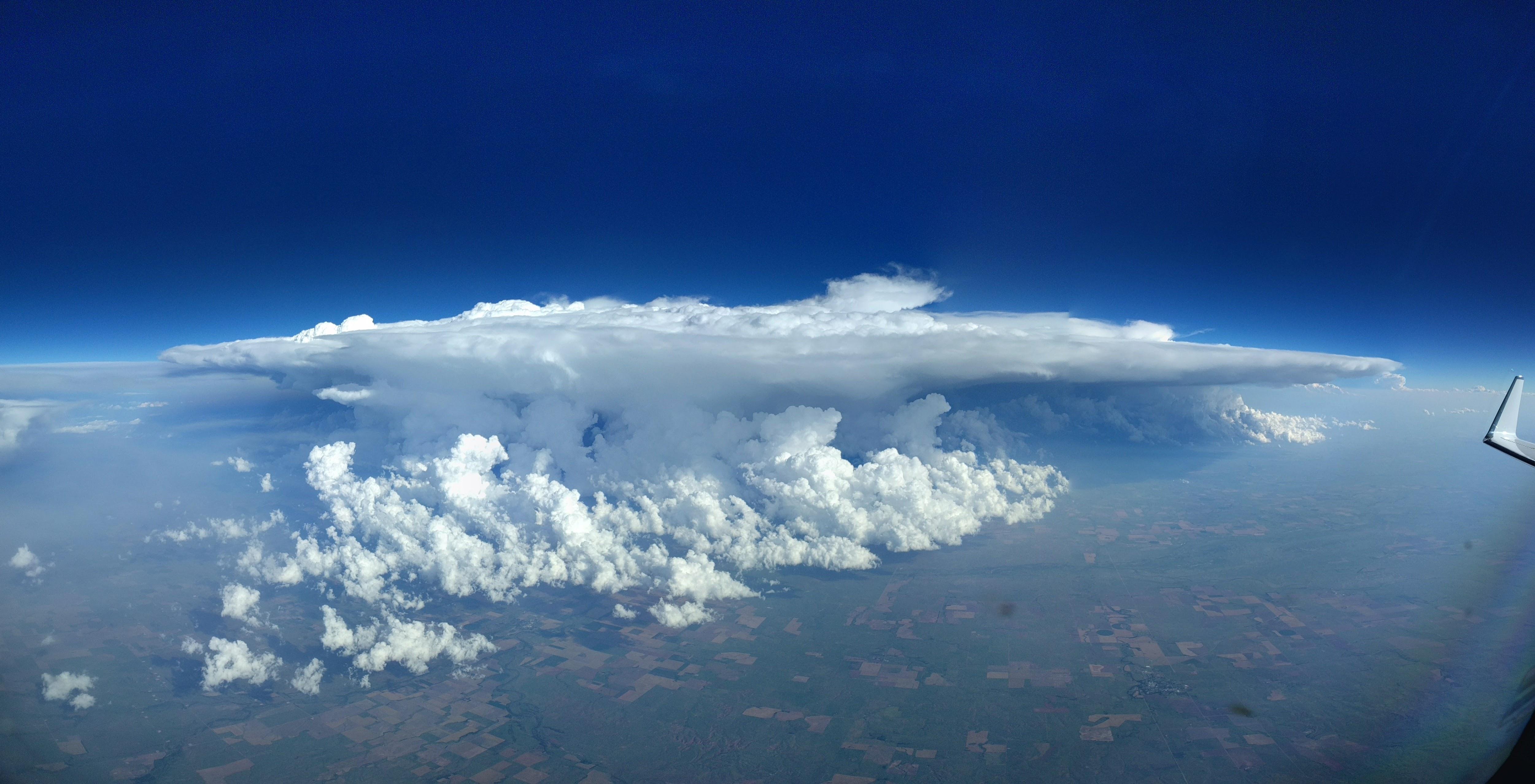 Weather Cell East of Liberal, KS from 45,000 feet in a Gulfstream 5