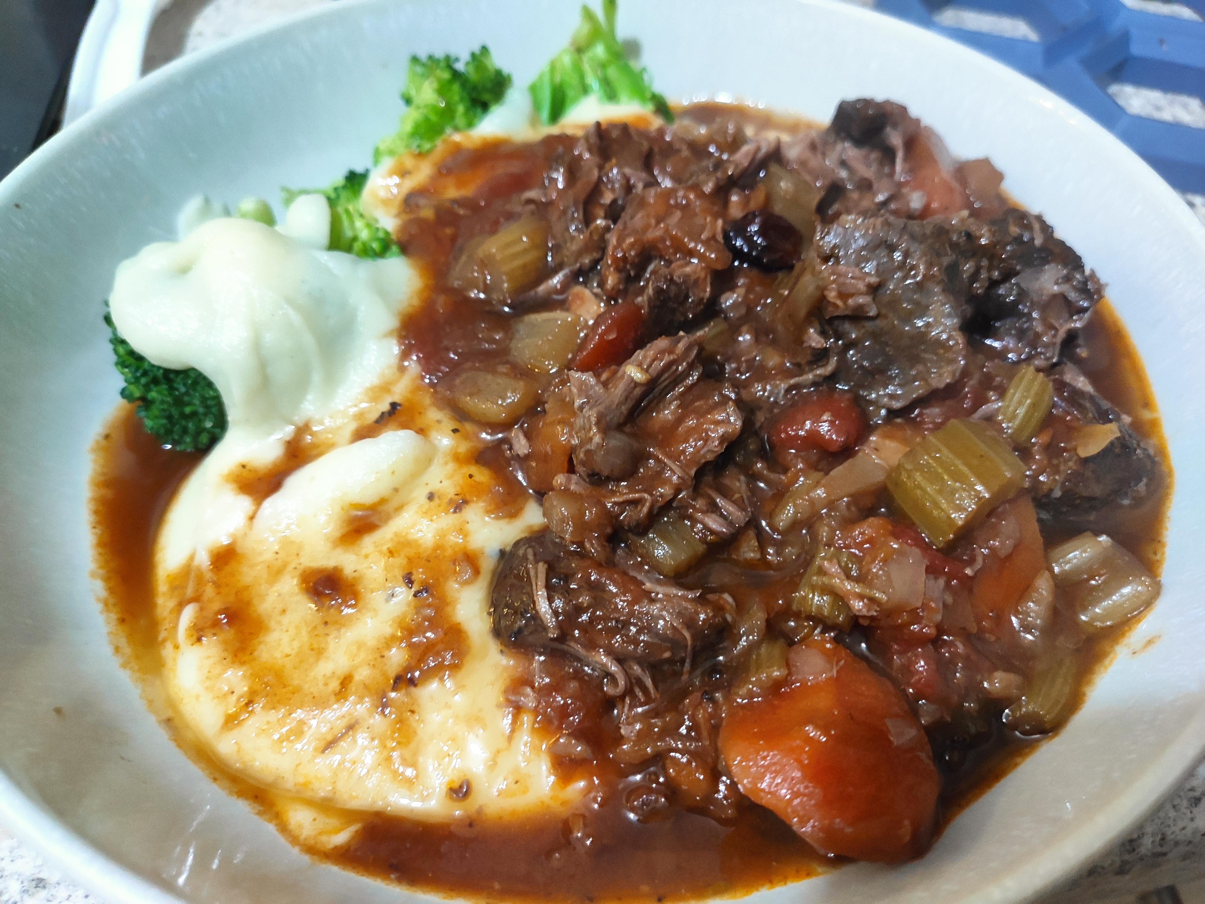 Ox cheeks braised in red wine with star anise and fennel r/slowcooking
