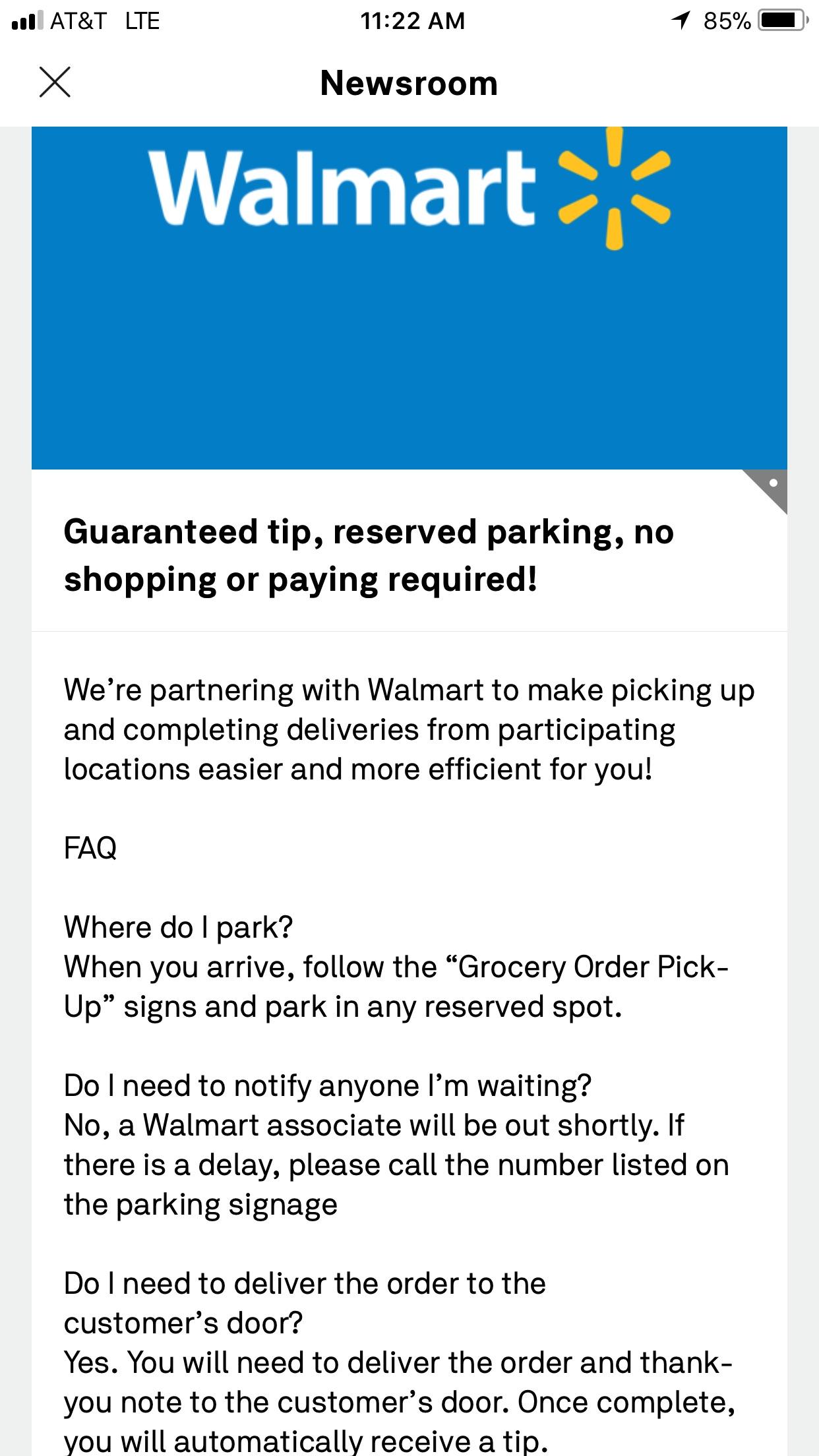 Walmart partnership? Anyone know what the guaranteed tip amount is? r