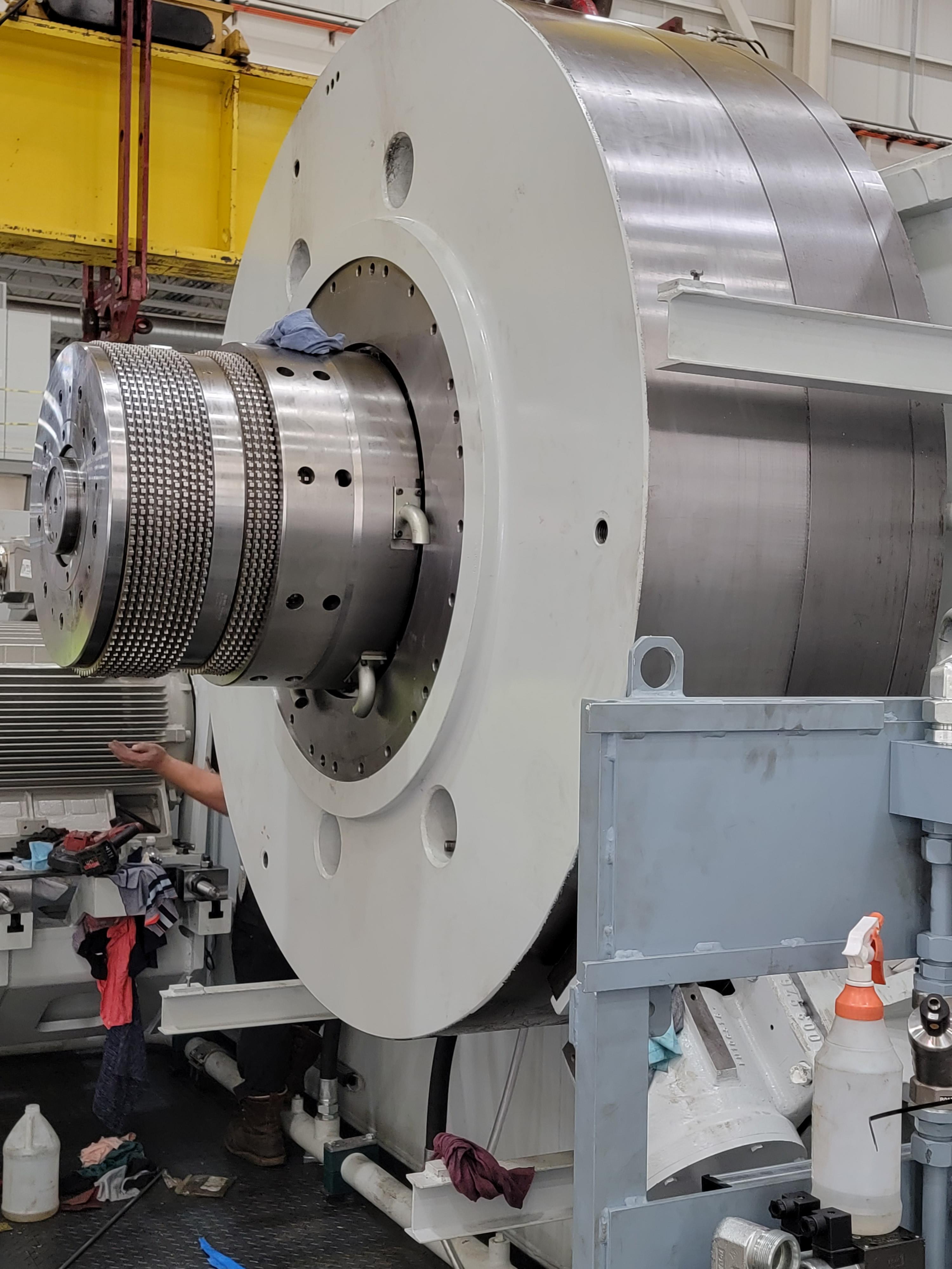 Hydraulic clutch and brake install on mechanical press. r/MachinePorn