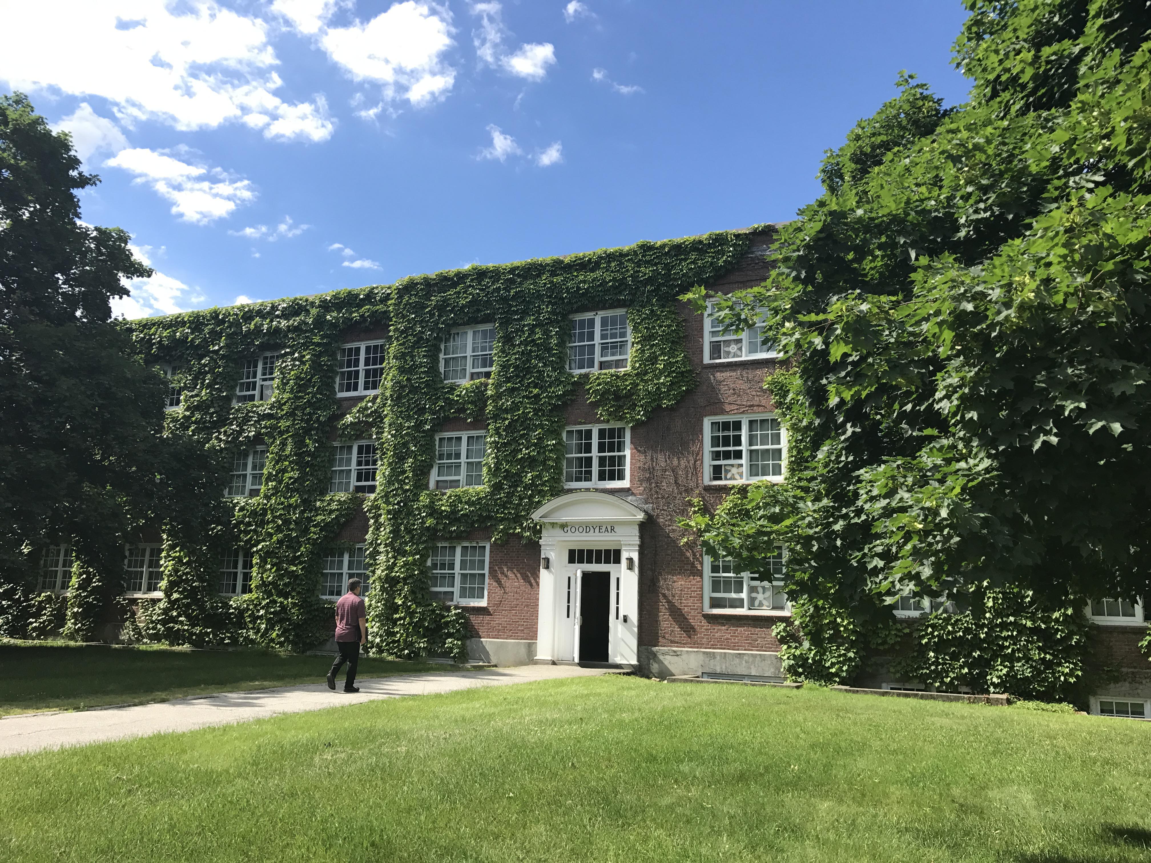 Goodyear Hall on Norwich University Campus in Vermont. The whole Green
