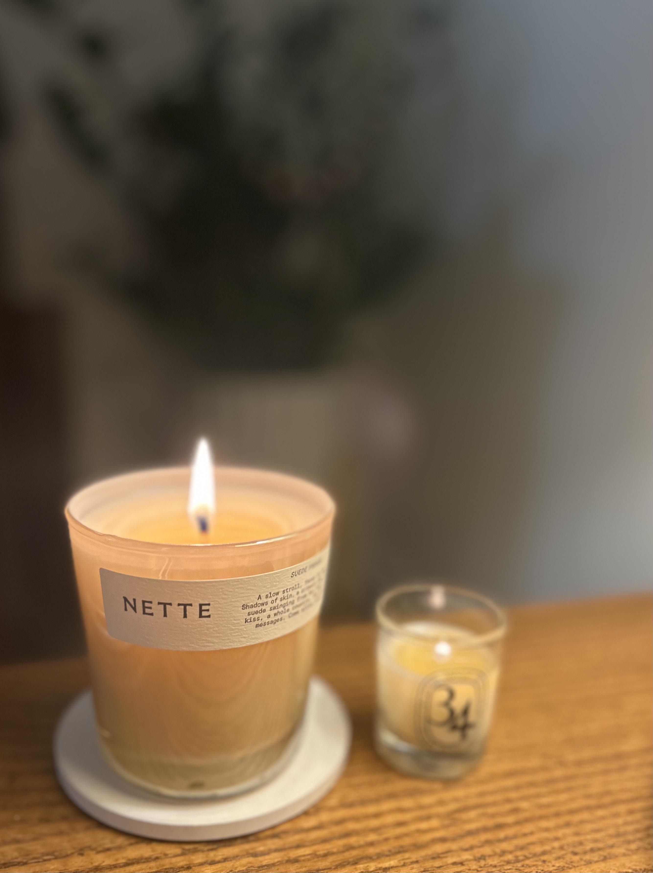 Finally burning one of my Nette candles (Suede Fringe) paired w