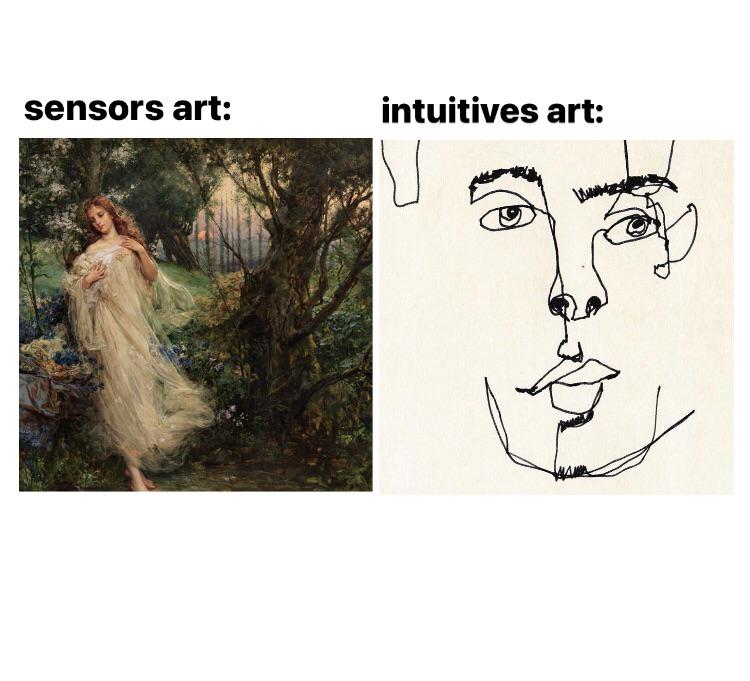 sensor vs intuitives art r/mbtimemes