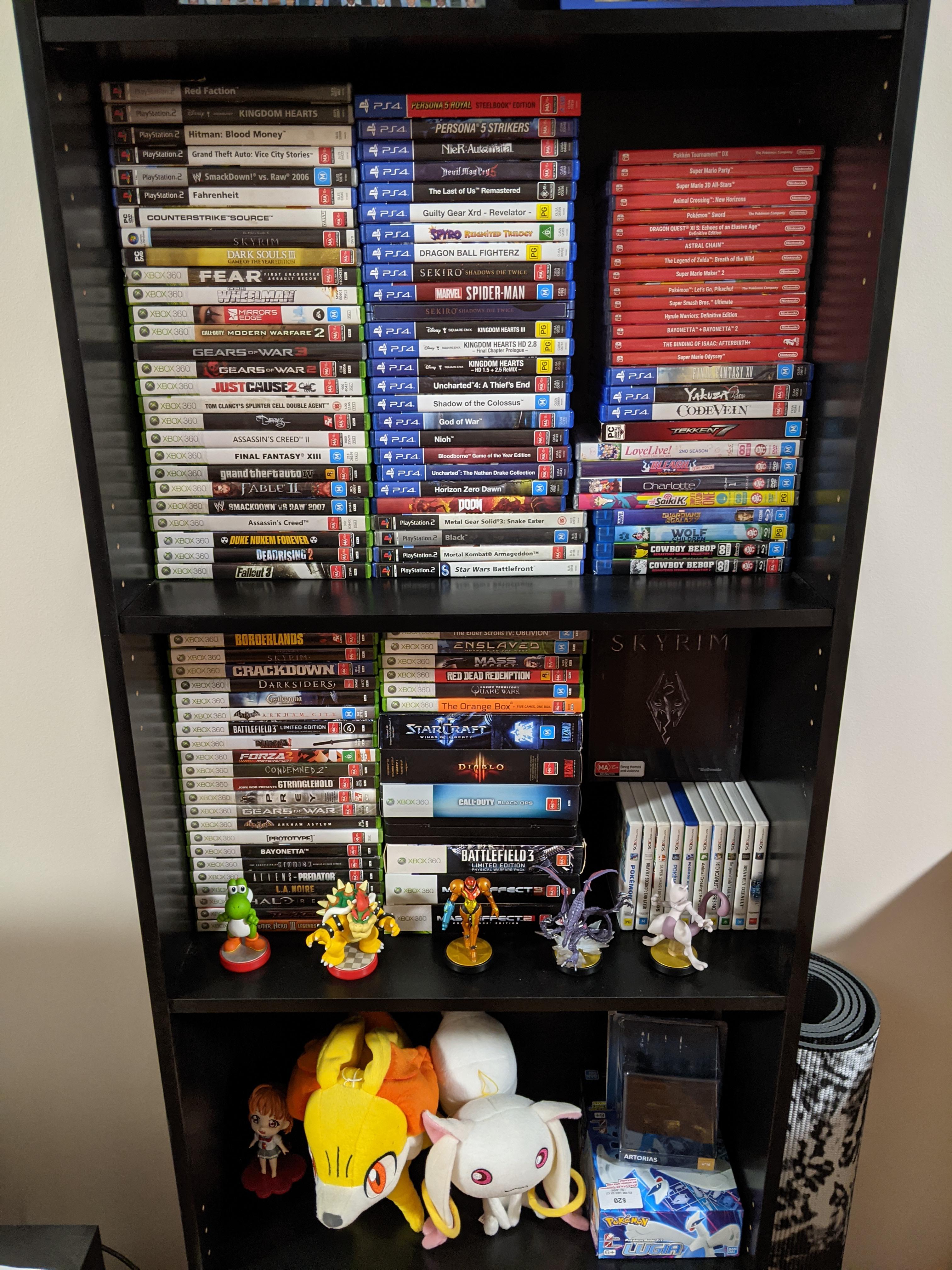 My current games shelf the I've populated over years. r/gamecollecting
