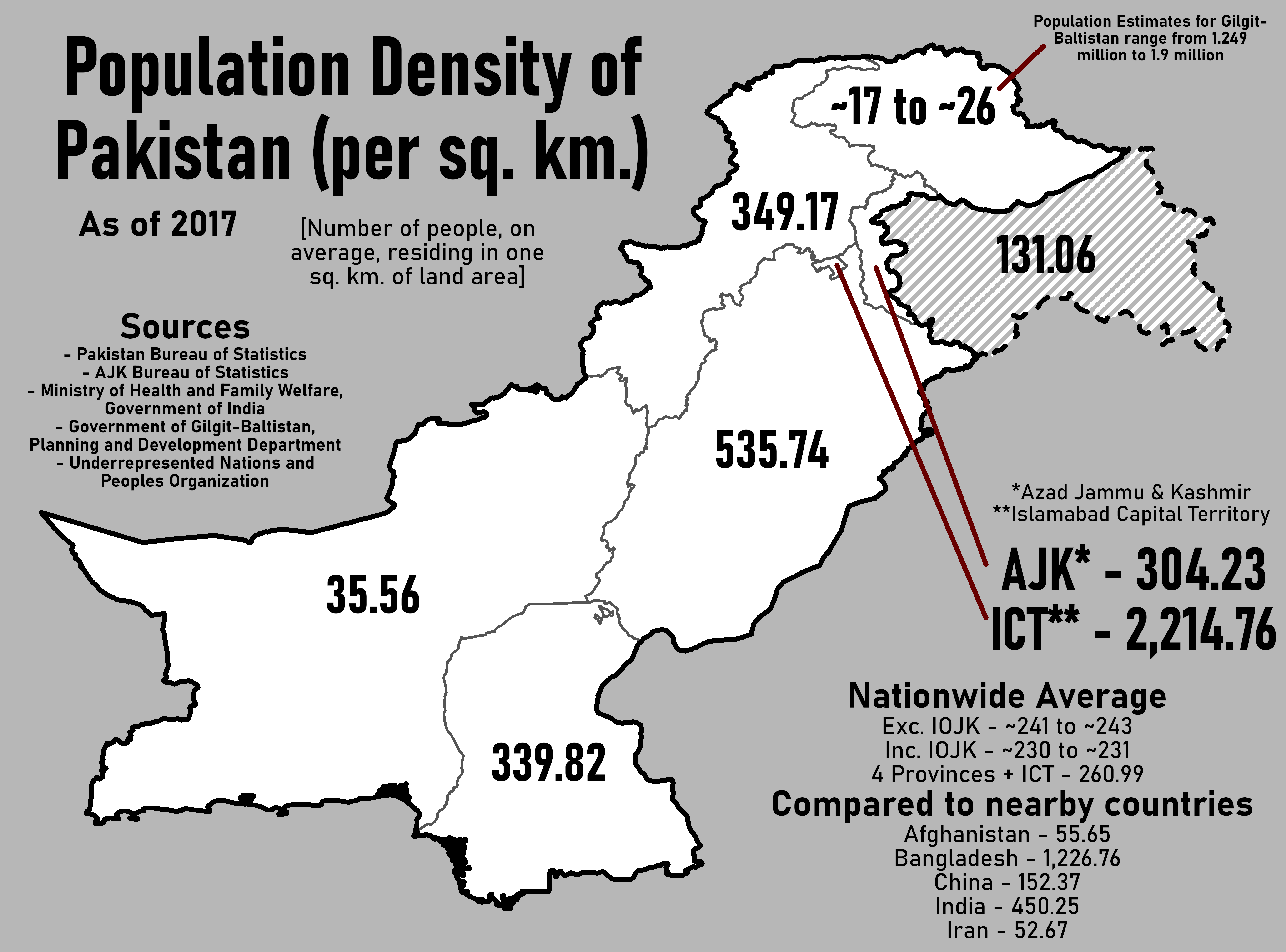 LowEffort Map of Pakistan 2 Population Density r/pakistan