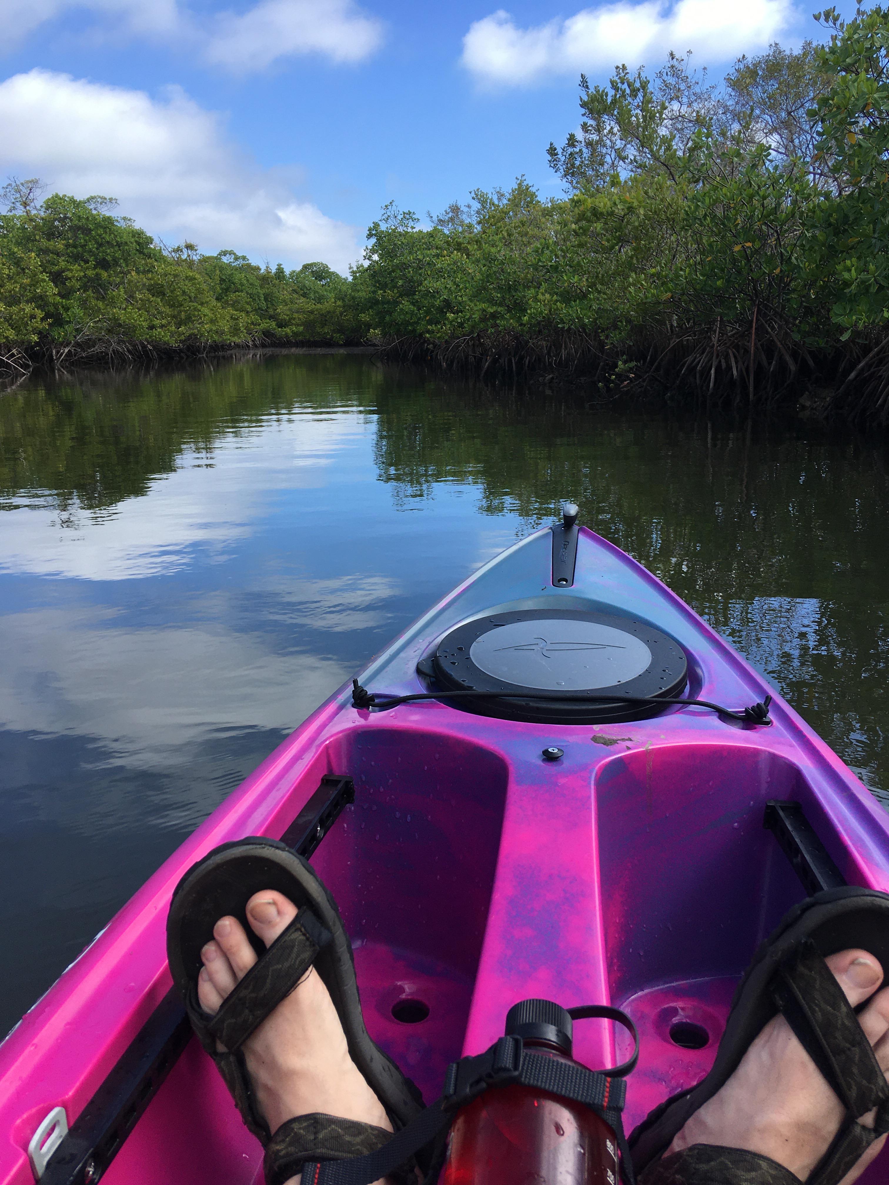First time out, only fell in once (West Lake, Hollywood FL) Kayaking