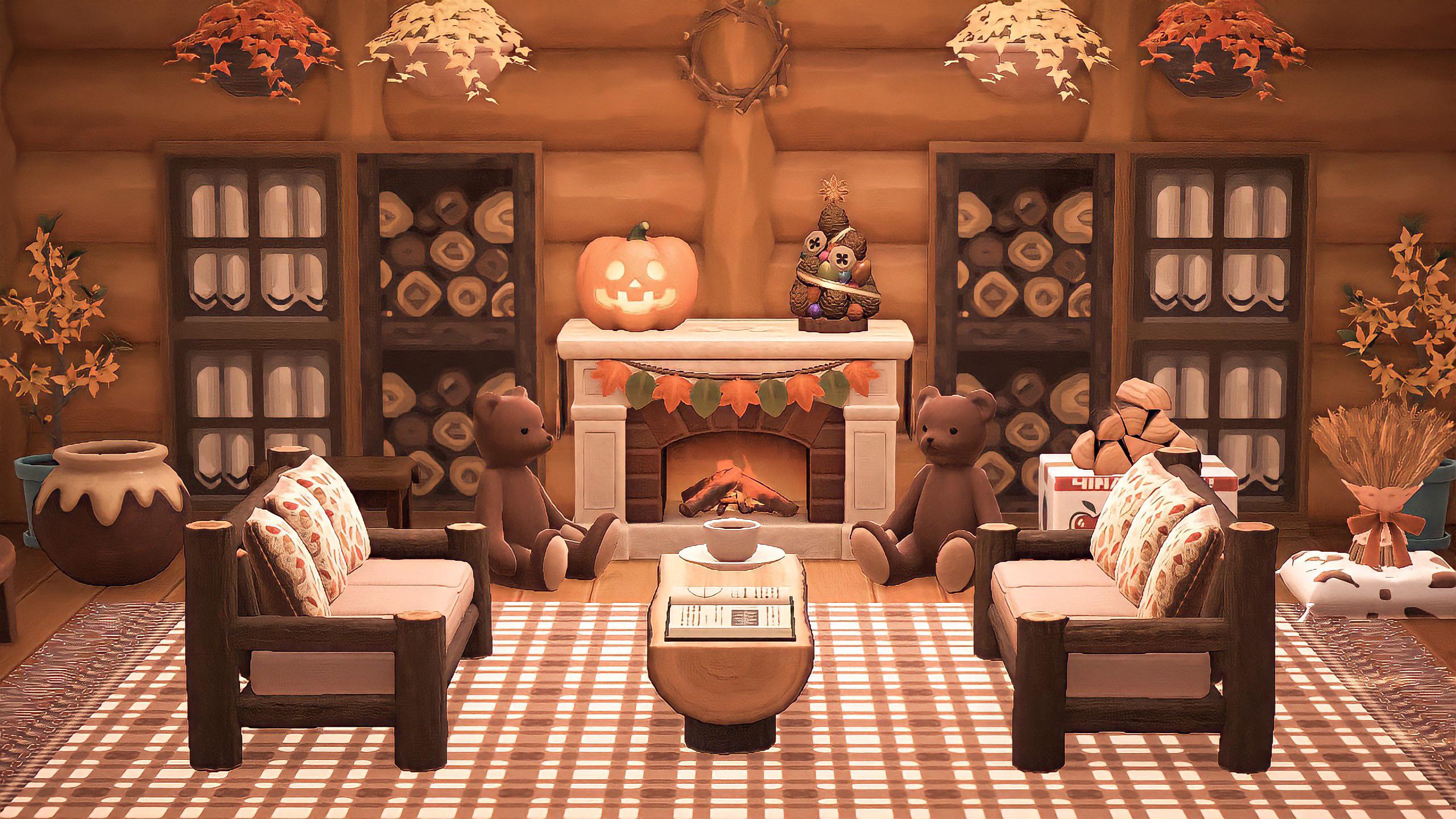 A simple fall living room 🍂🪵🤎 r/AnimalCrossing