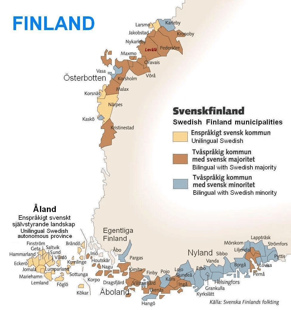 Swedish speaking areas of Finland r/LinguisticMaps