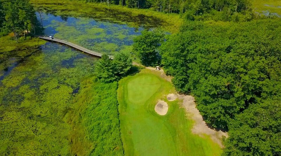 Aerial pic of the 13th hole at The Shattuck one of the 50 most