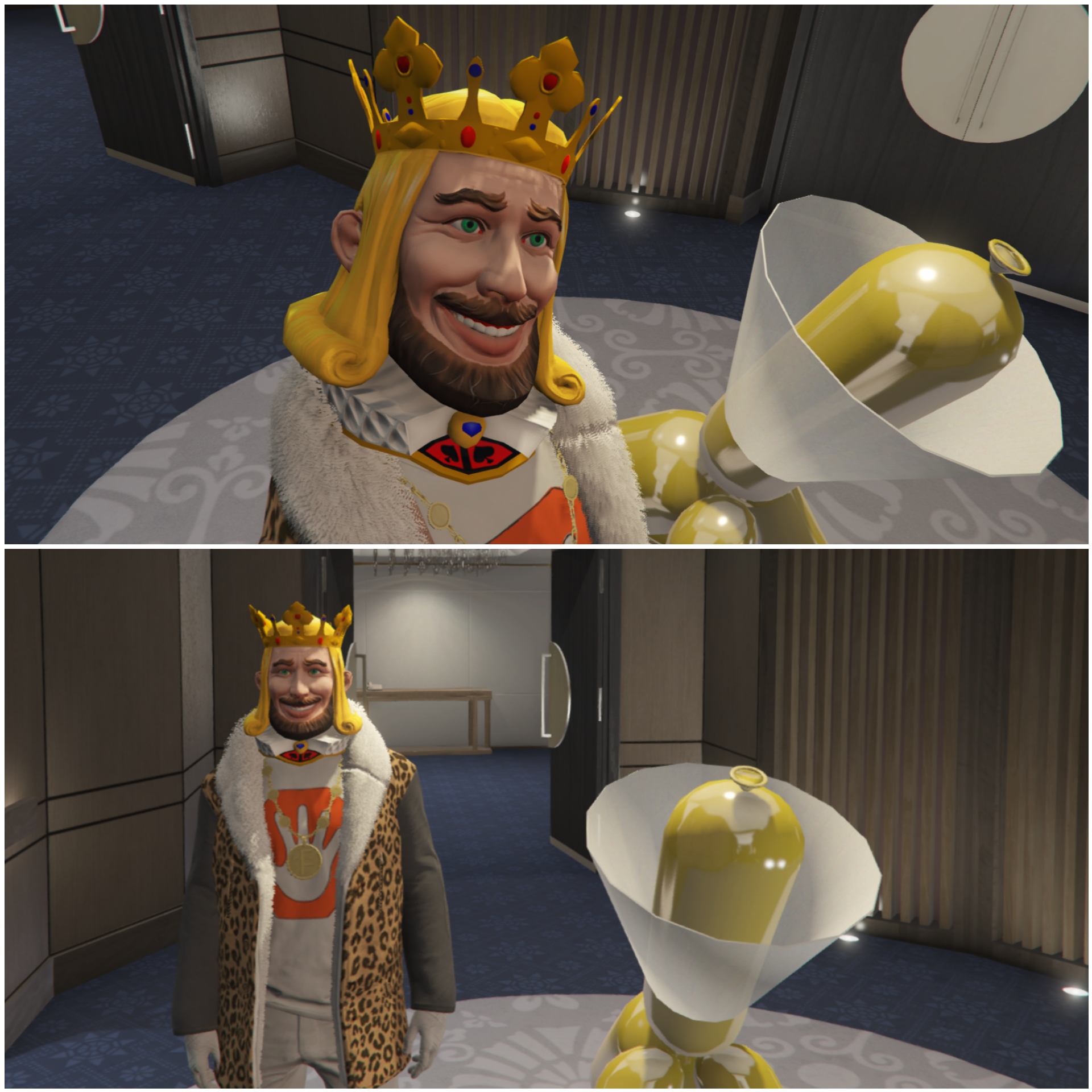 Me with my royal pet, and best friend yellow dog with cone.