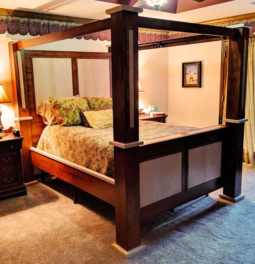 Solid maple bed with curly maple accents. My proudest work so far. r