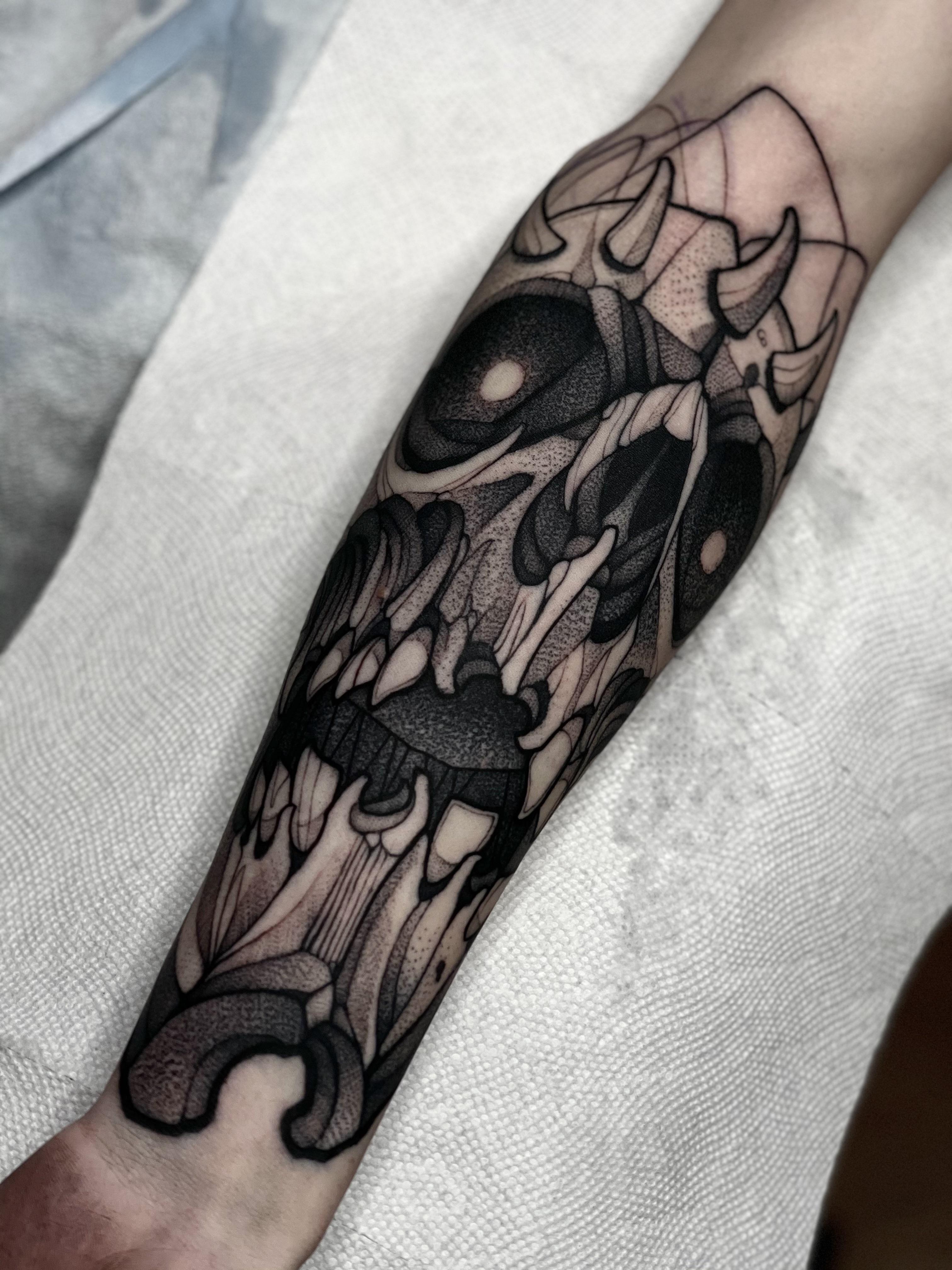 Did this Skull Knight from Berserk piece today! TattooDesigns