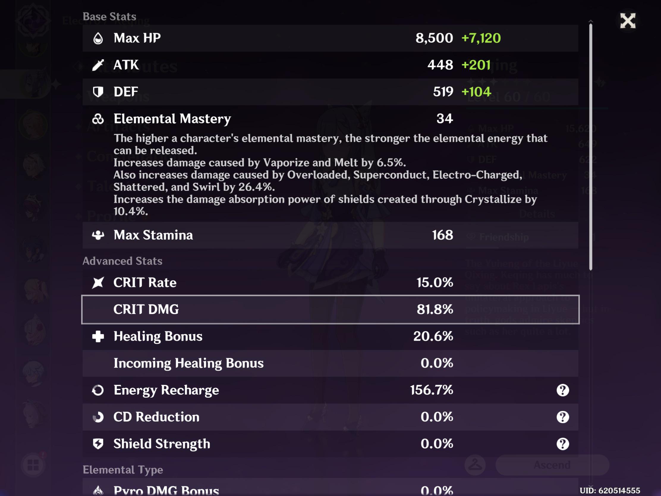 Is this good stats for my Keqing? I’m F2P and not too good with